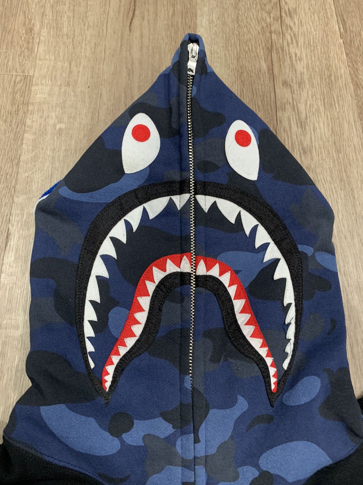 Bape Bape Navy Camo Shark Zip up Sleeveless Hoodie Size US M / EU 48-50 / 2 - 3 Thumbnail