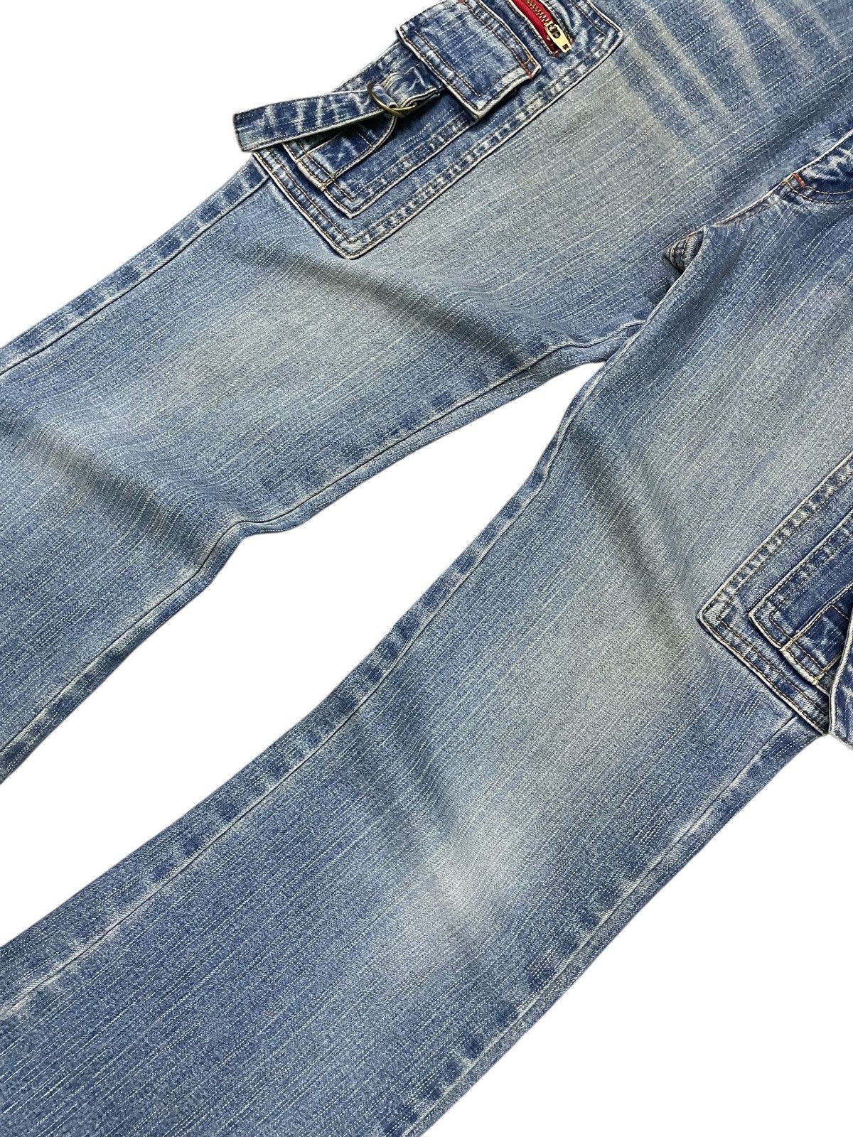 Japanese Brand × Le Grande Bleu (L.G.B.) × Tornado Mart Strech Cargo Flare Multi Pocket Jeans Size US 27 - 4 Thumbnail