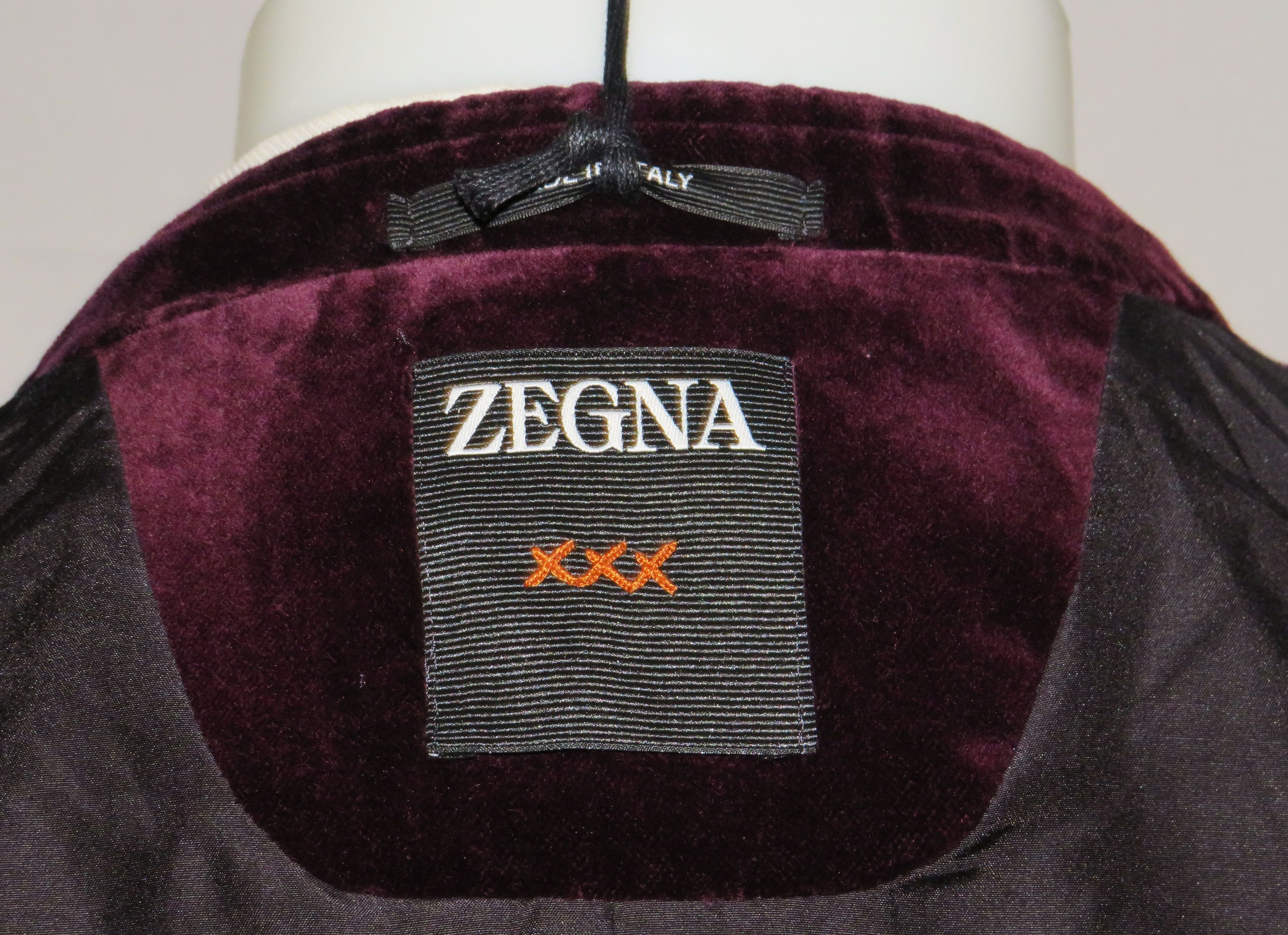 Ermenegildo Zegna Burgundy Velvet Current One Button Evening Jacket 38R NWT Size 38R - 15 Thumbnail