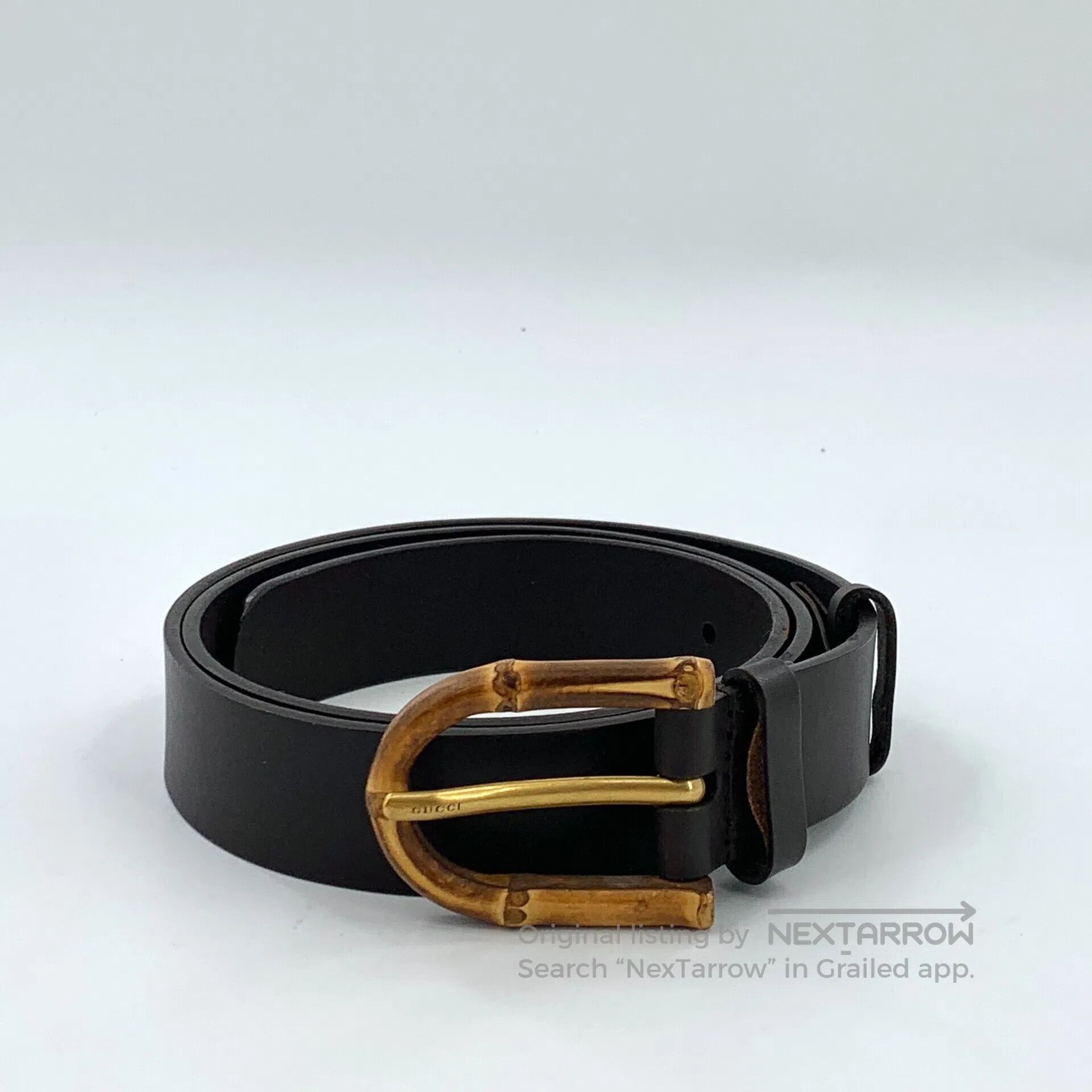 Gucci Guicci Dark Brown Knuckle Smooth Buckle Belt| Size ONE SIZE - 1 Thumbnail