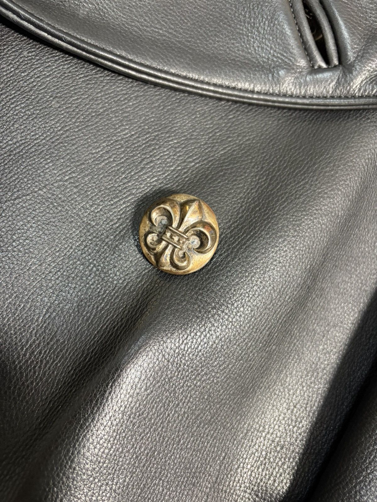 Chrome Hearts CHROME HEARTS Leather Pea Coat Size US L / EU 52-54 / 3 - 4 Thumbnail