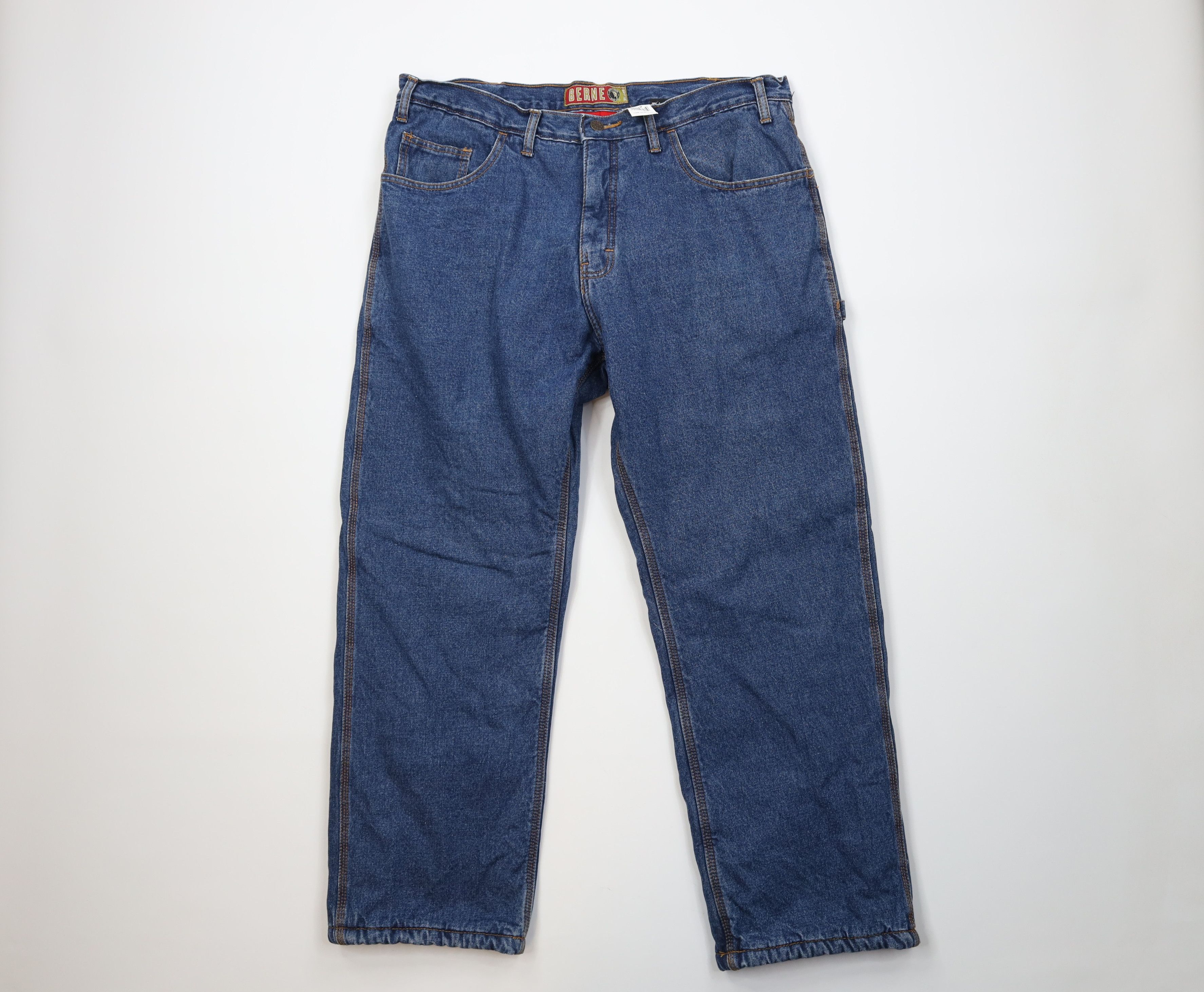 Vintage Vintage Y2K Streetwear Lined Wide Leg Dungaree Denim Jeans Size US 36 / EU 52 - 2 Thumbnail