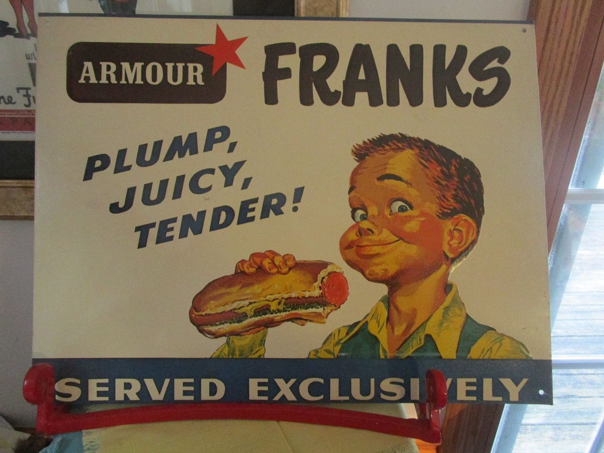 Vintage VINTAGE 90's ARMOUR FRANKS SERVED EXCLUSIVELY POSTER TEE Size US XL / EU 56 / 4 - 10 Thumbnail