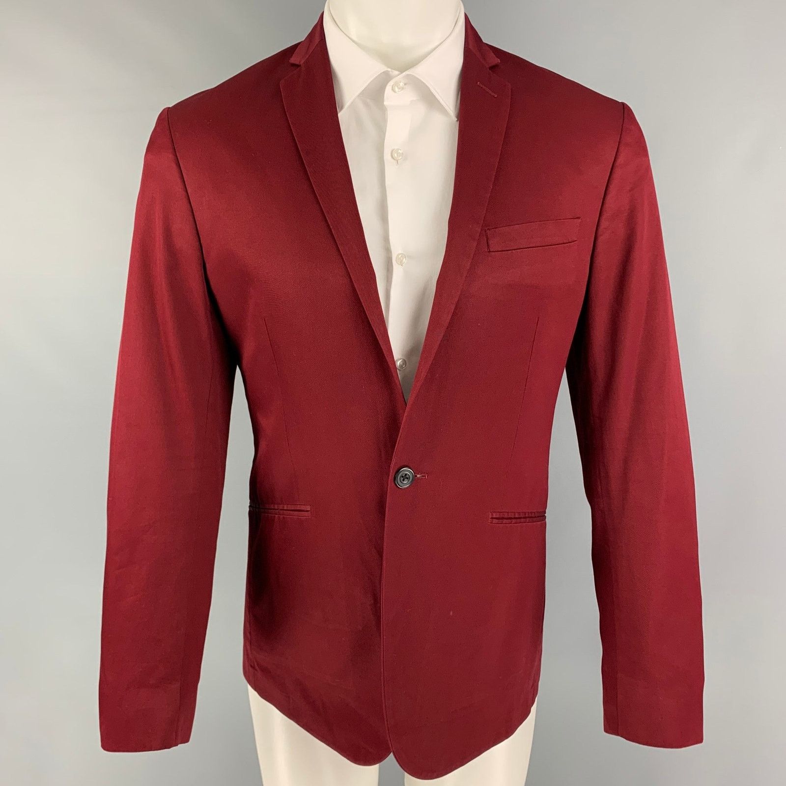Other SPENCER HART Size 38 Burgundy Cotton Notch Lapel Sport Coat Size 38R - 1 Thumbnail