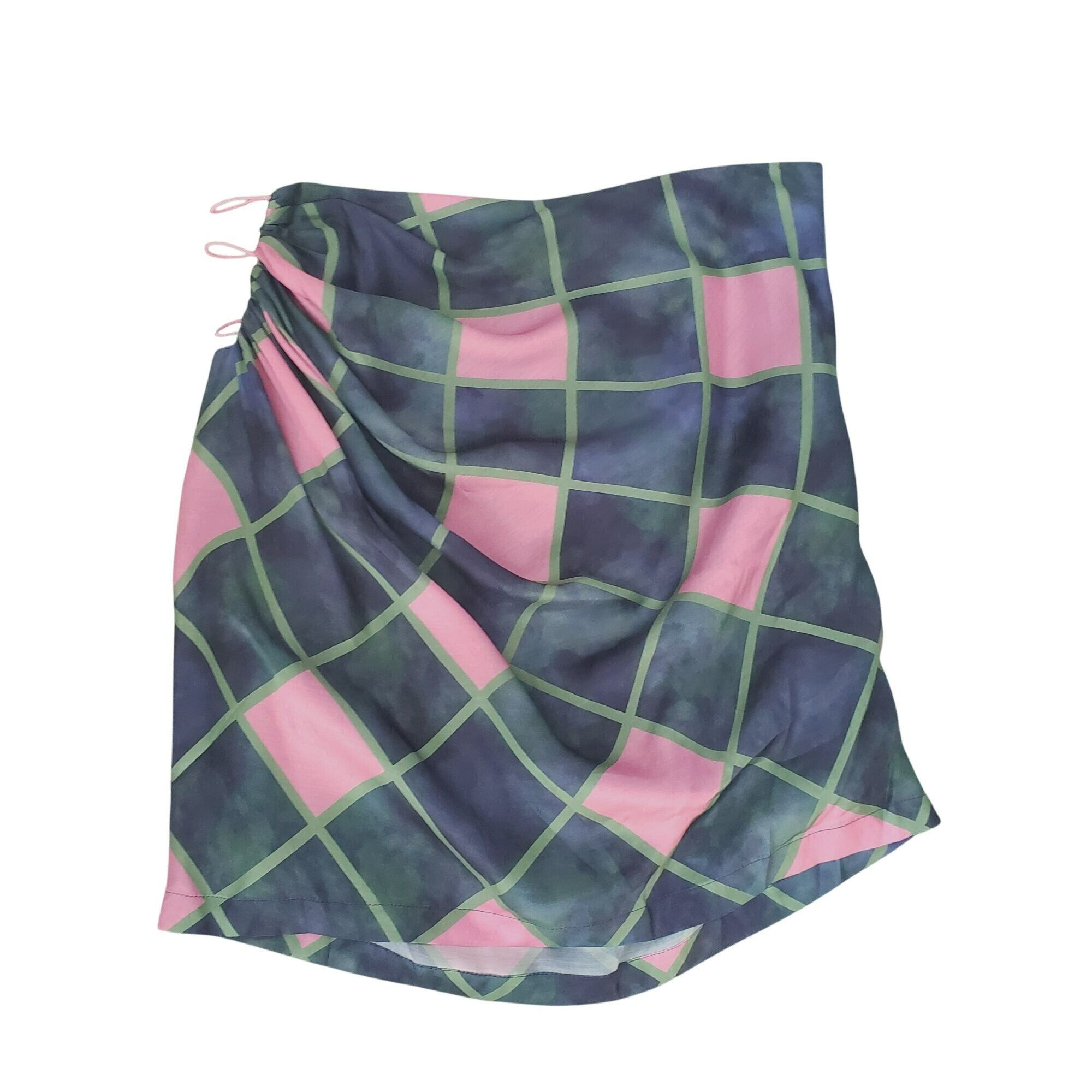 Ahluwalia NEW Ahluwalia Patel Cutout Draped Printed Satin Mini Skirt Size 36" / US 14 / IT 50 - 2 Thumbnail