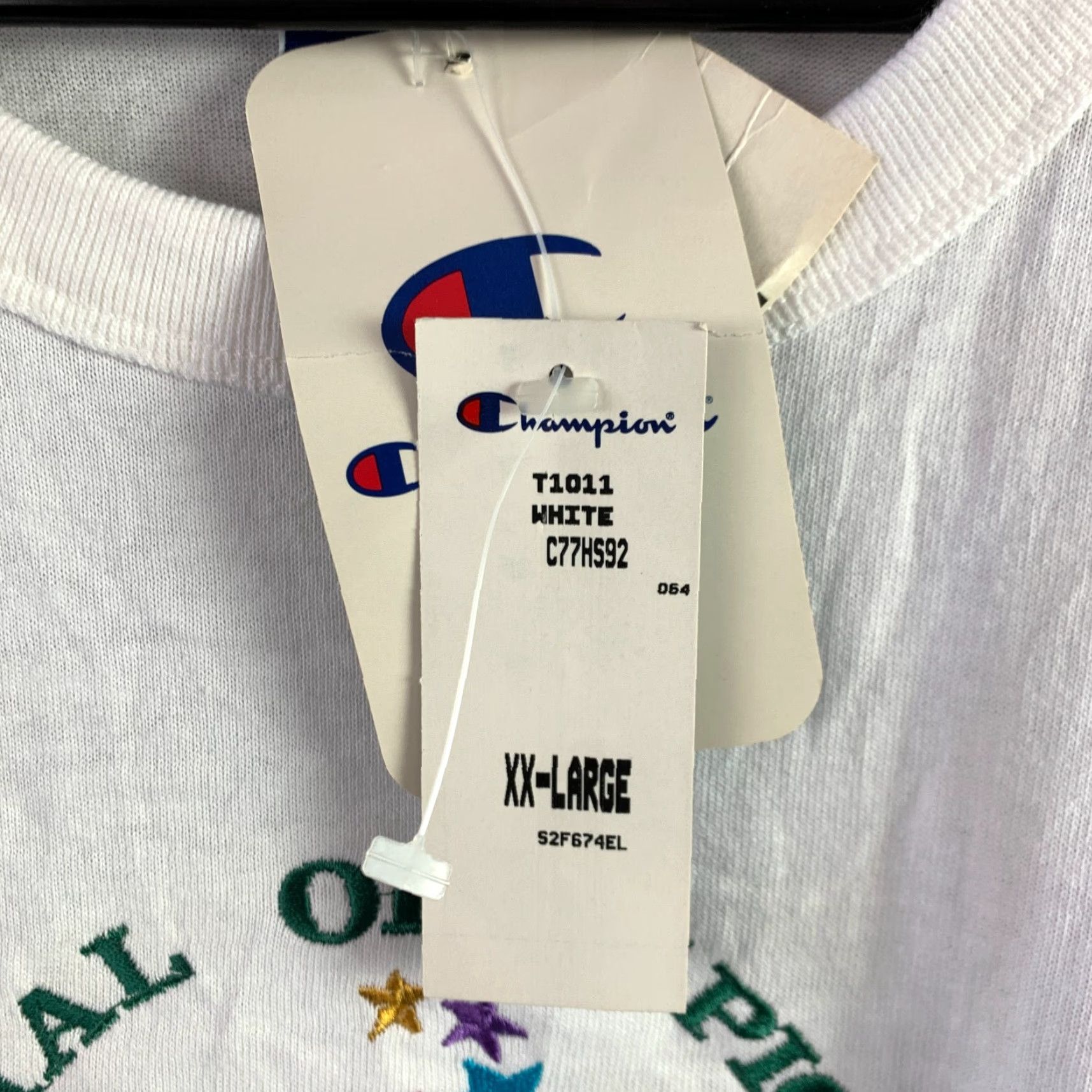 Champion VINTAGE 1996 Centennial Olympics Atlanta Champion Tee T-Shirt 2XL White Mens NWT Size US XXL / EU 58 / 5 - 4 Thumbnail