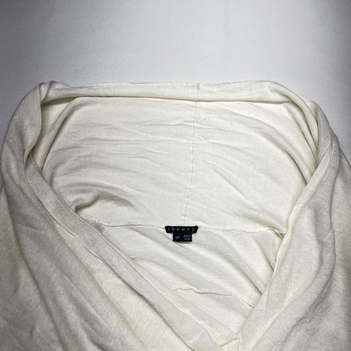 Theory NEW Theory Cardigan Sweater White Linen Drape Billey Riflex Size S / US 4 / IT 40 - 14 Thumbnail