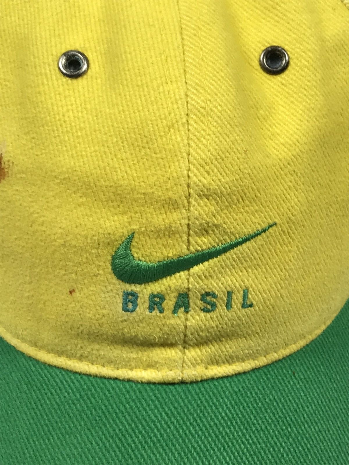 Nike × Vintage Vintage 90s Nike Brasil Brazil Swoosh Soccer Jersey Cap Hat Size ONE SIZE - 4 Thumbnail