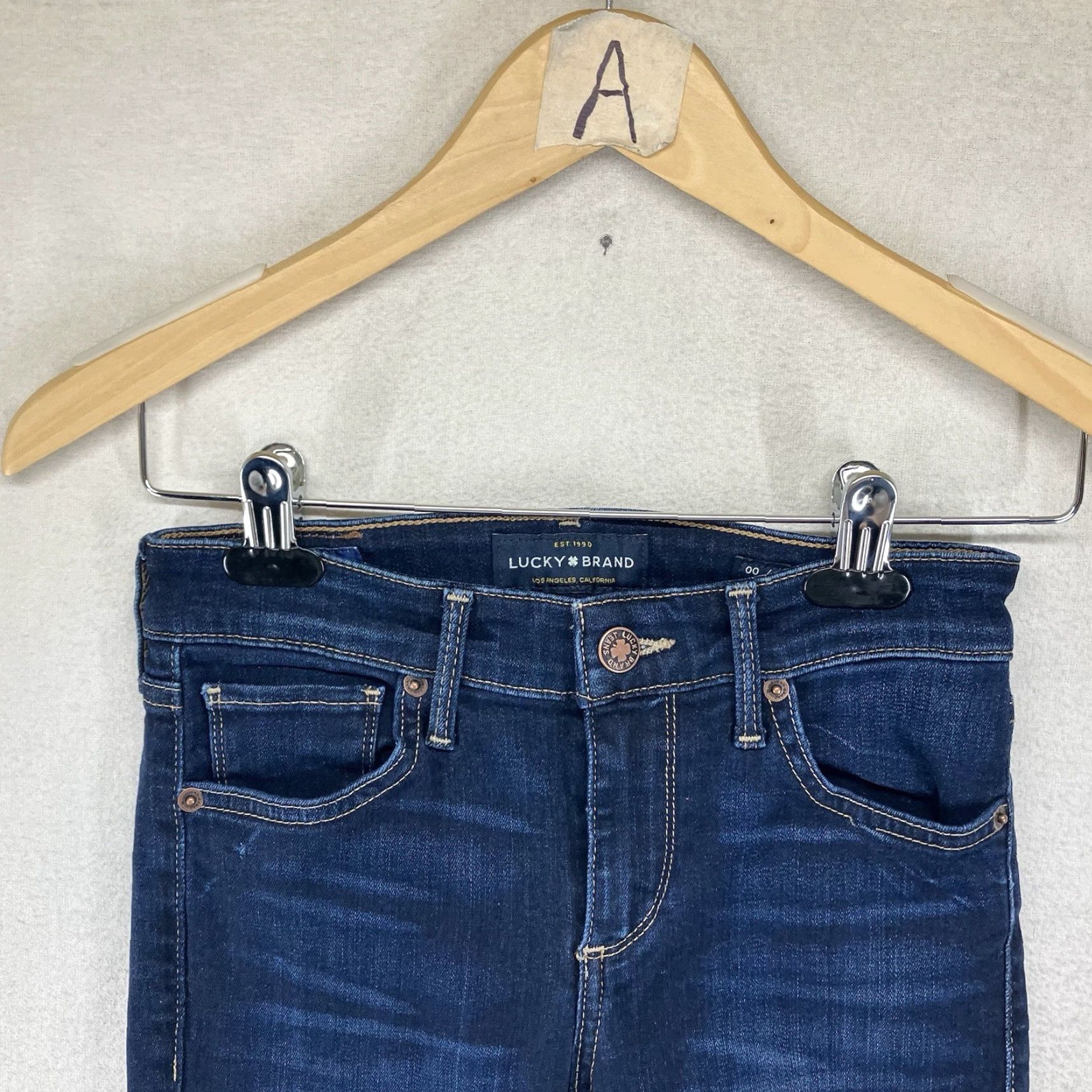 Lucky Brand LUCKY BRAND Orta Premium Ankle Jeans Women’s Size 00/24 Skinny Denim 28.5" Inseam Blue Dark Stretch 5-Pocket 90s Bohemian USA Womens Size 24" / US 00 / IT 34 - 6 Thumbnail
