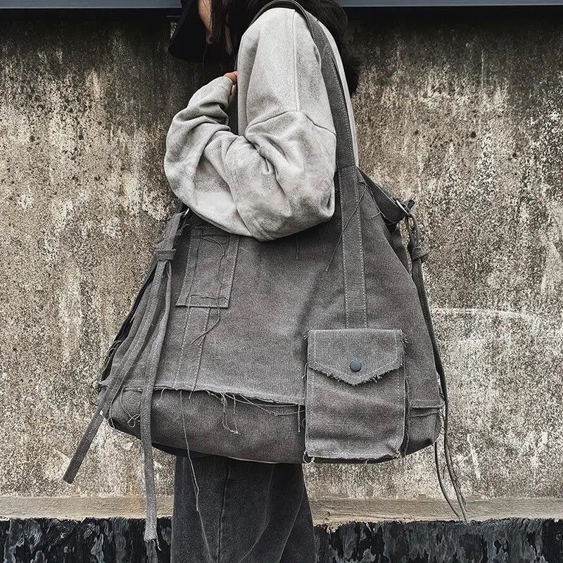Japanese Brand × Vintage Vintage Canvas School Big Shopping Bag Handbag Size ONE SIZE - 2 Thumbnail