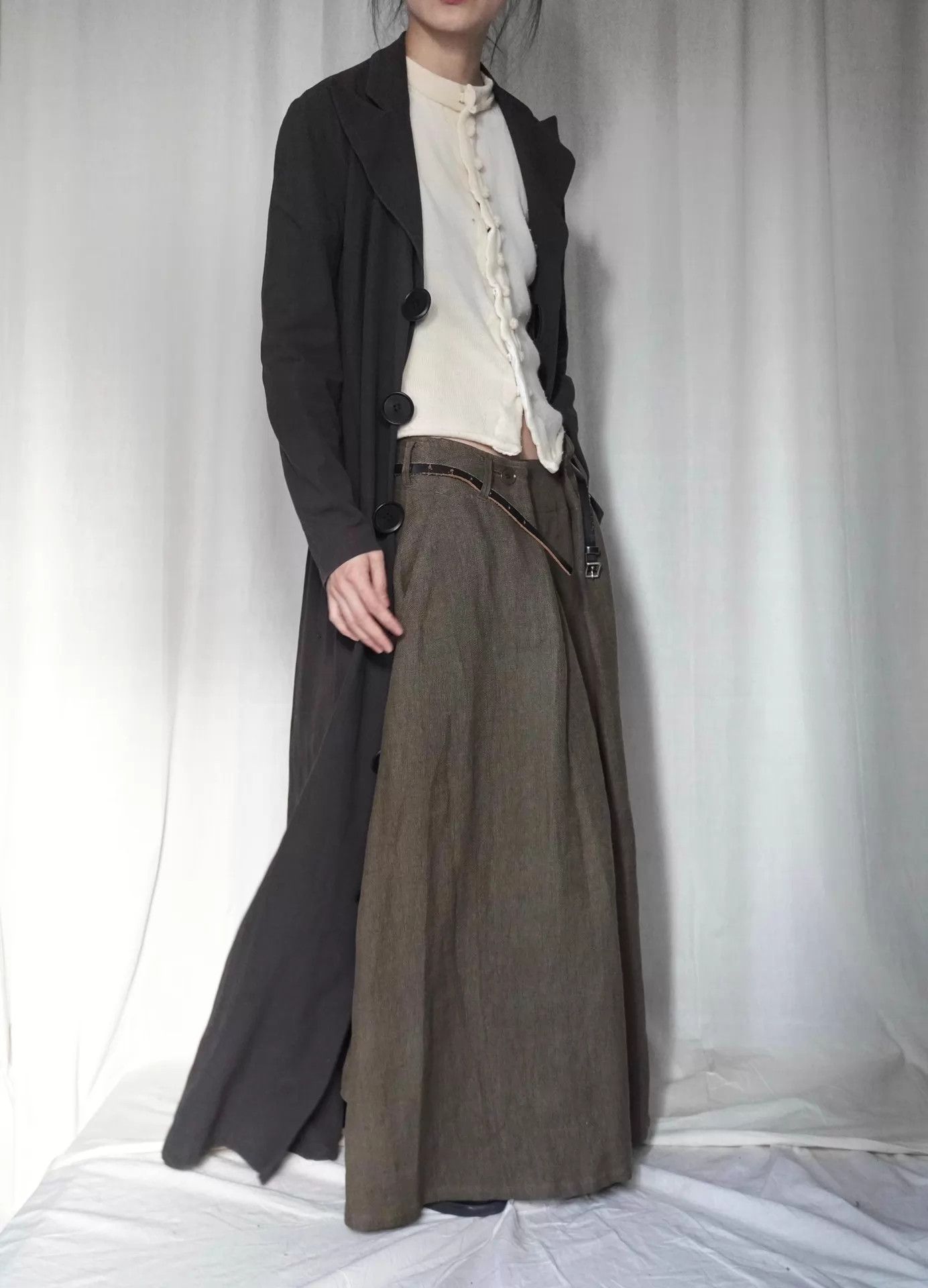 Yohji Yamamoto YOHJI YAMAMOTO 1998 Wool Knit Velvet Bamboo Buttons White Size S / US 4 / IT 40 - 5 Thumbnail
