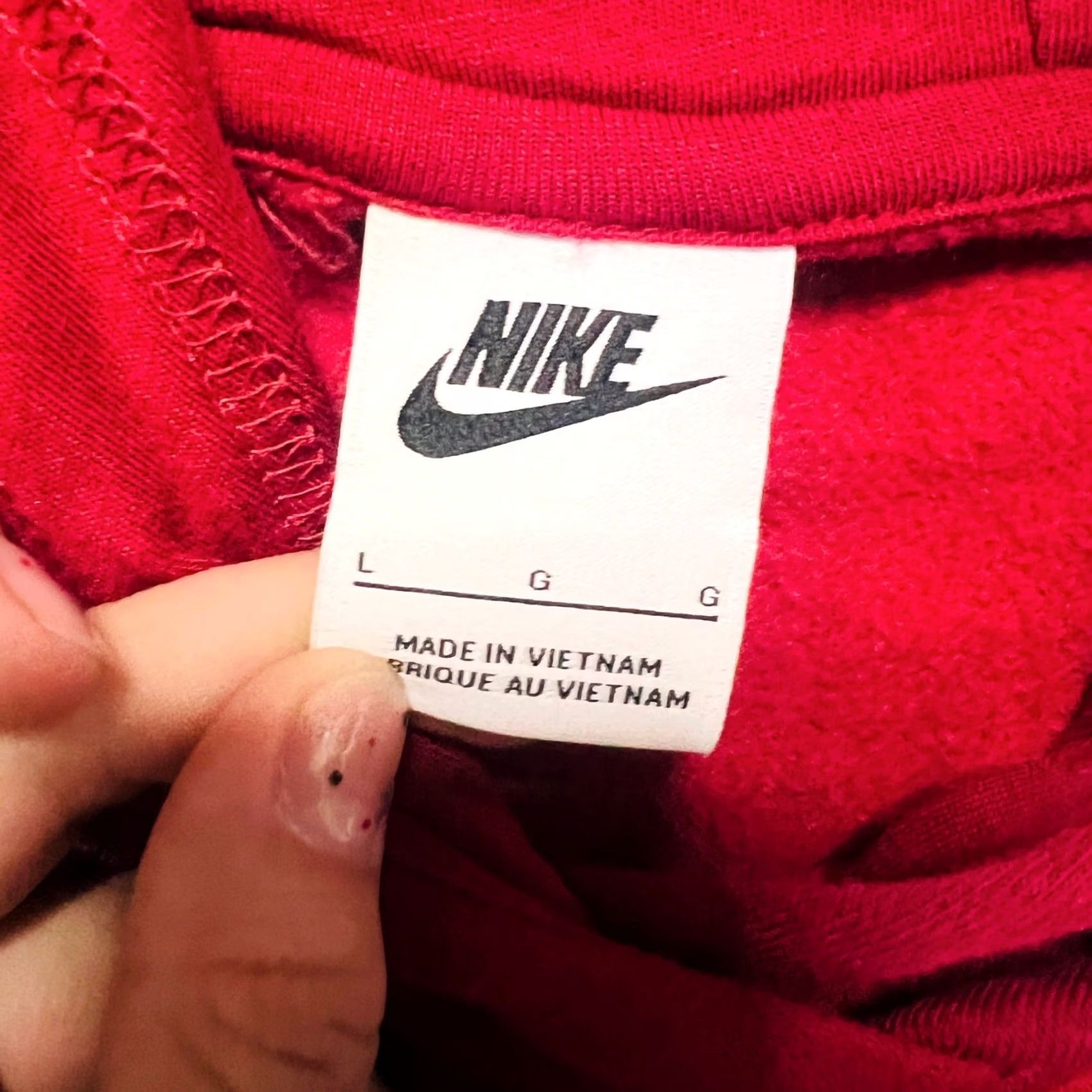 Vintage VINTAGE Nike Red and Cheetah Swoosh Hoodie Sweatshirt Large Womens 90s Retro Size L / US 10 / IT 46 - 4 Thumbnail