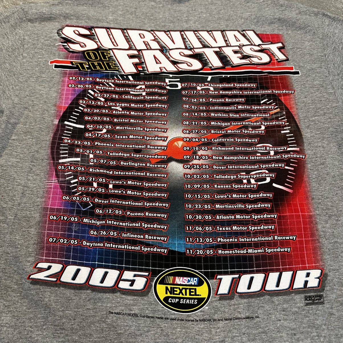NASCAR × Vintage VTG NASCAR T Shirt 2005 Tour Survival Of Fastest Racing Size US M / EU 48-50 / 2 - 8 Thumbnail
