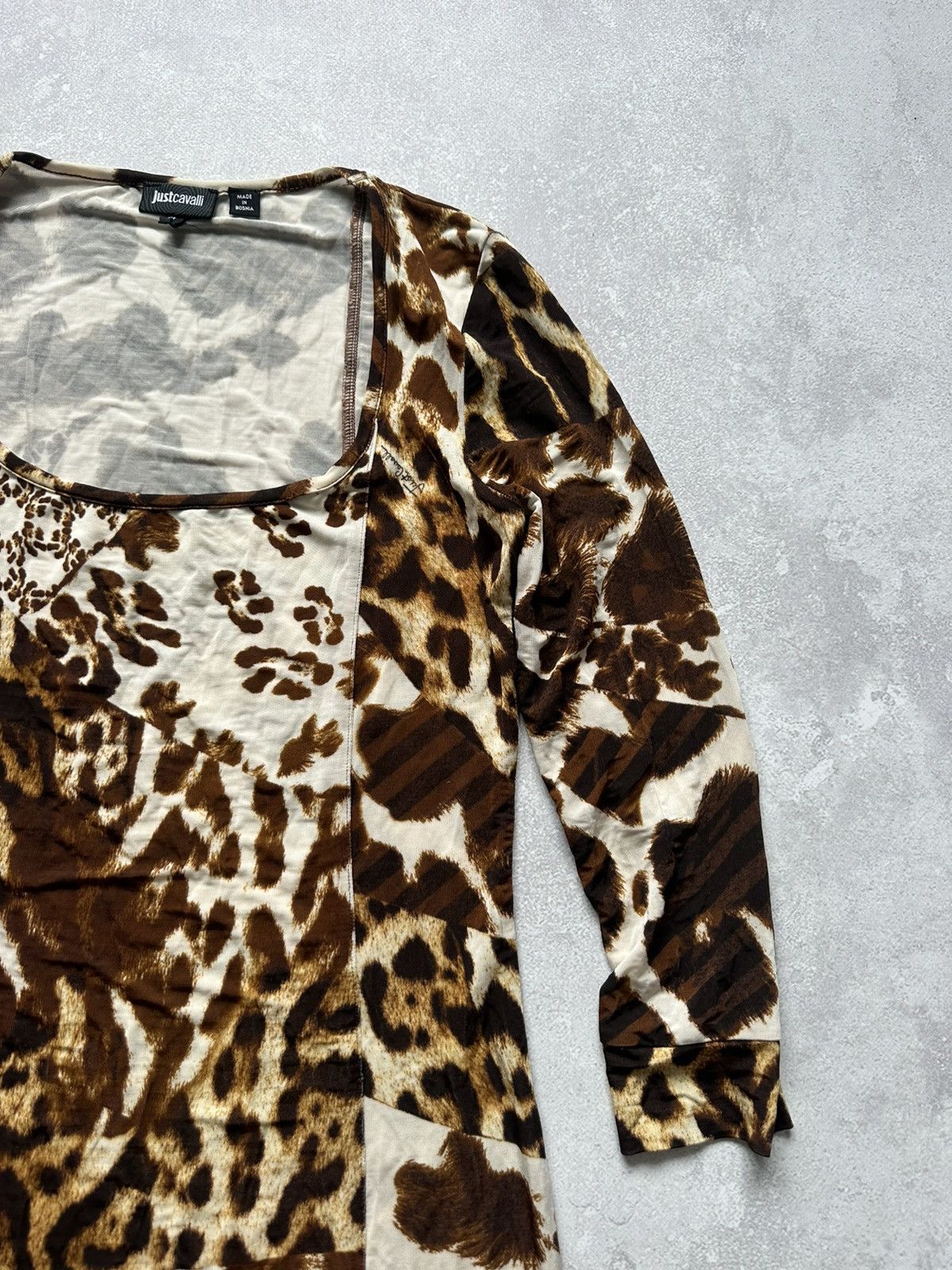 Just Cavalli Y2K Just Cavalli Leopard Print Viscose Long Dress Blouse Size M / US 6-8 / IT 42-44 - 9 Thumbnail