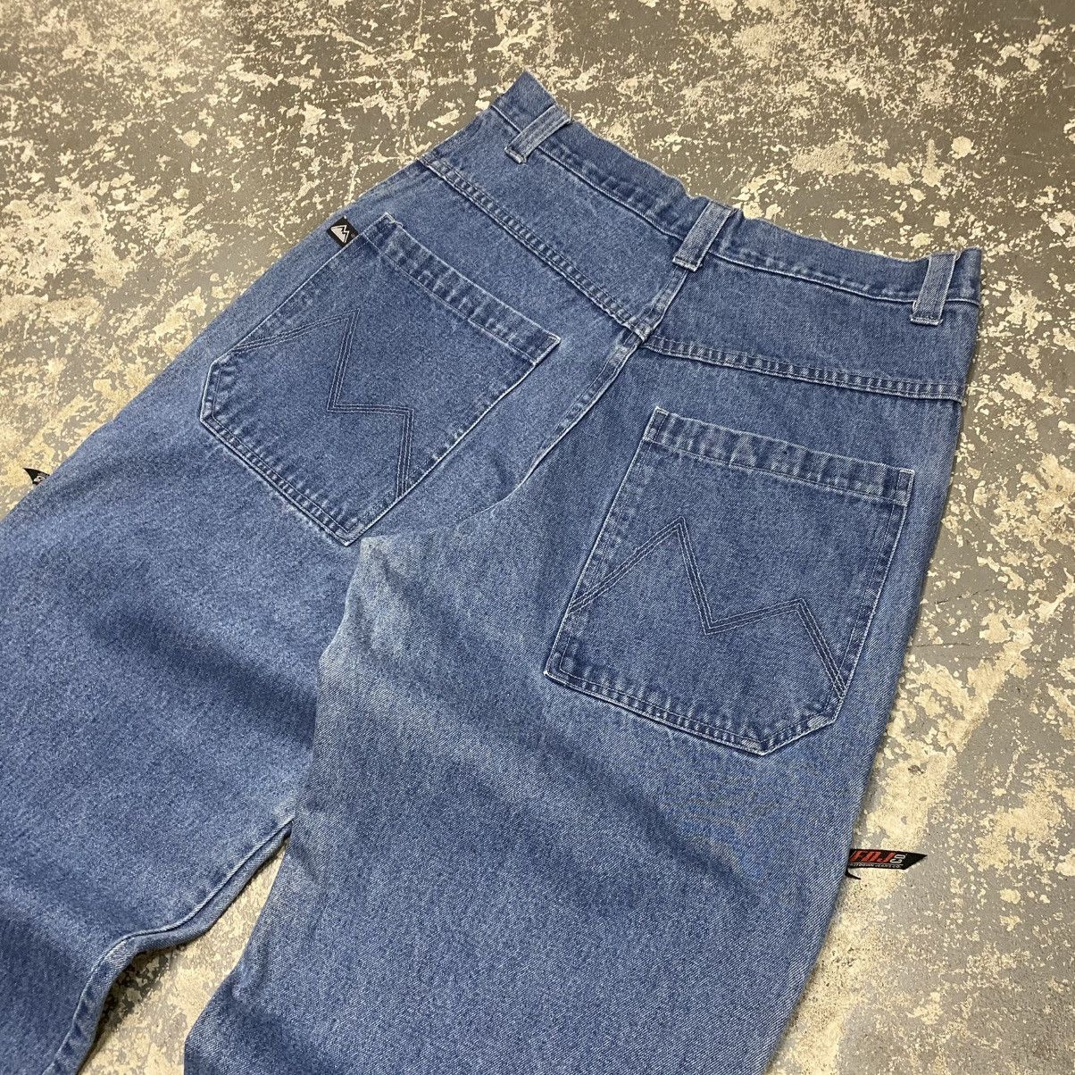JNCO × Vintage Vintage First Down Denim Big Pocket Y2K Embroidered Baggy Pa Size US 35 - 14 Thumbnail