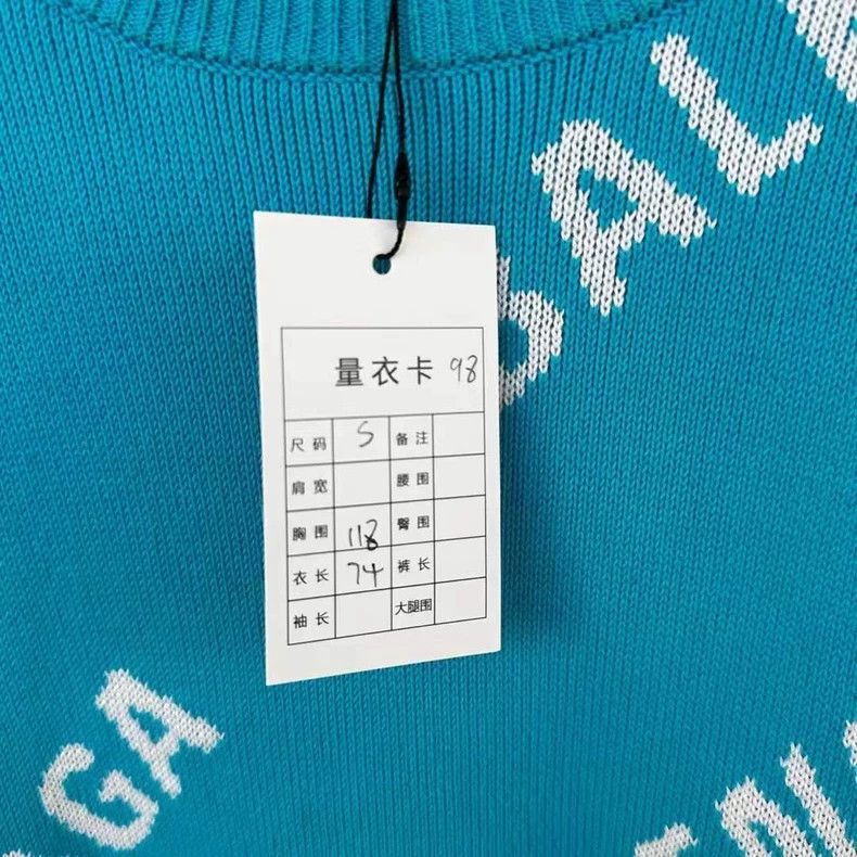 Balenciaga Balenciaga Blue full print sweater Size S / US 4 / IT 40 - 5 Thumbnail