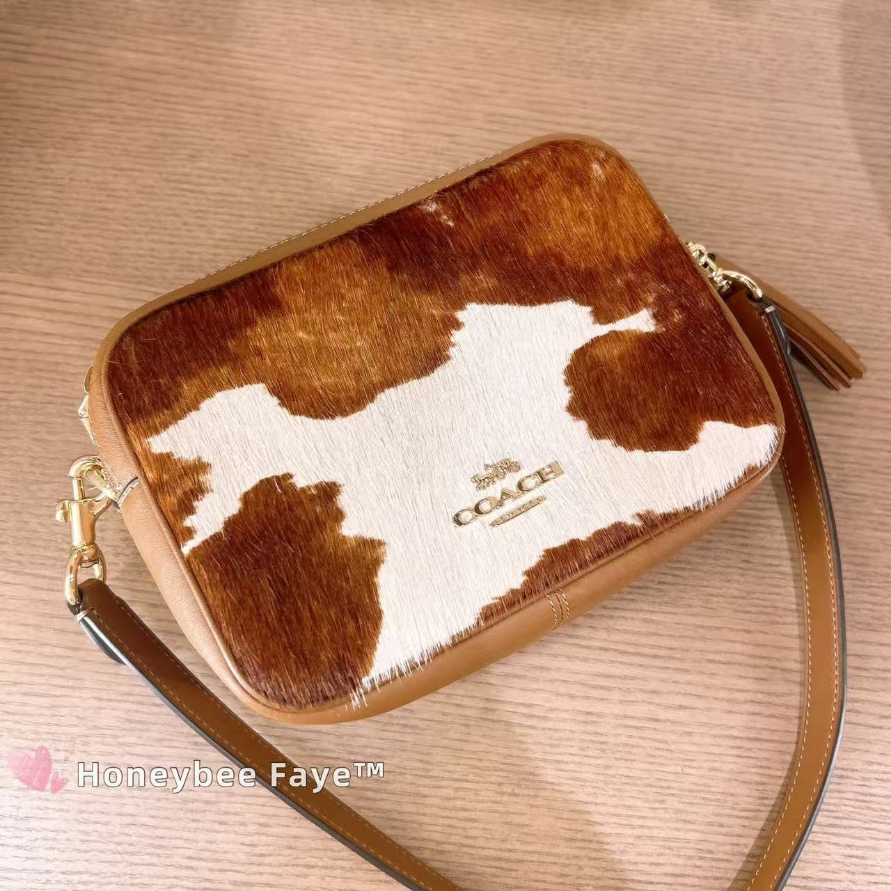 Coach Mini Carey Crossbody Bag In Haircalf With Cow Print CEK71 Size ONE SIZE - 6 Thumbnail