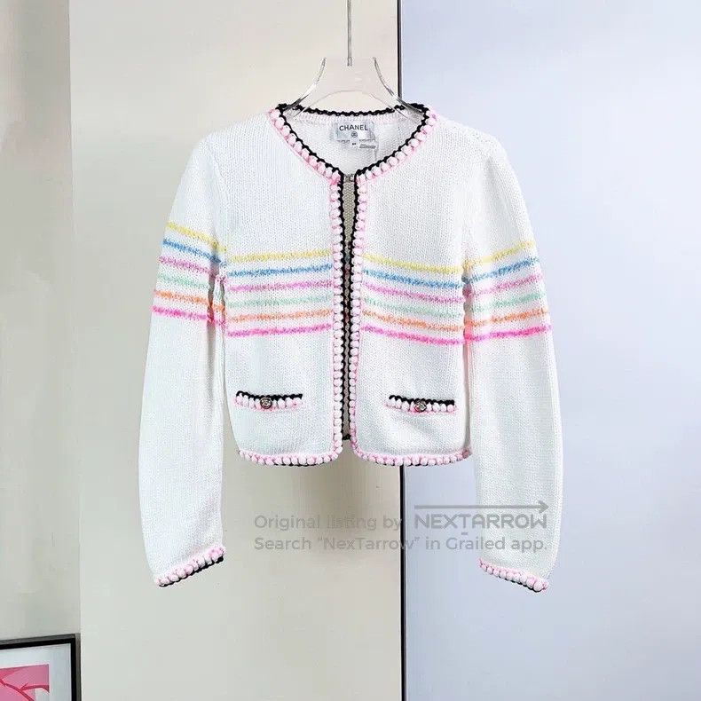 Chanel Chanel 24S colourful striped knitted cardigan coat Size XXS / US 00 / IT 34 - 2 Thumbnail