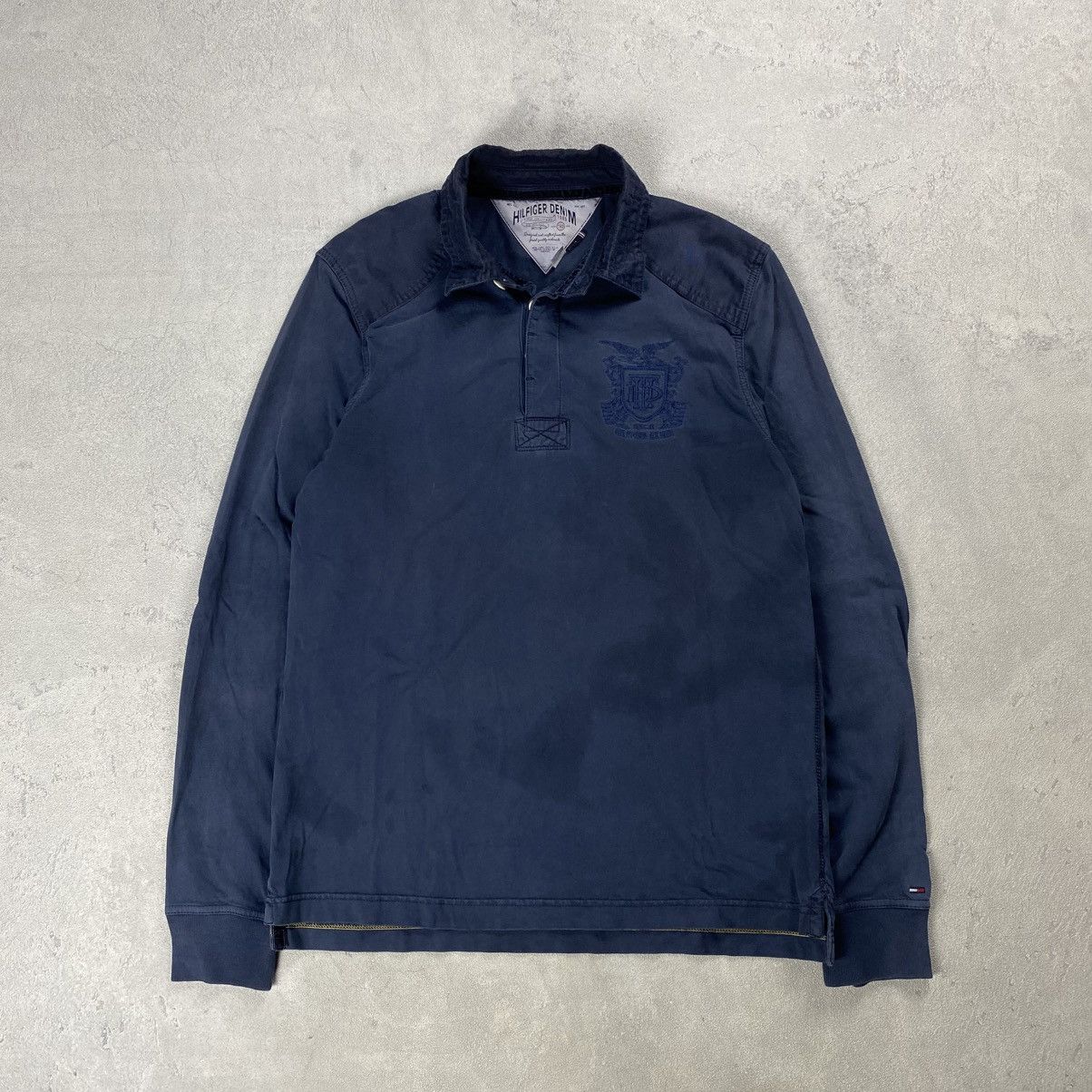 Tommy Hilfiger Vintage 90s Hilfiger Denim THD Rugby Shirt Size US L / EU 52-54 / 3 - 1 Thumbnail