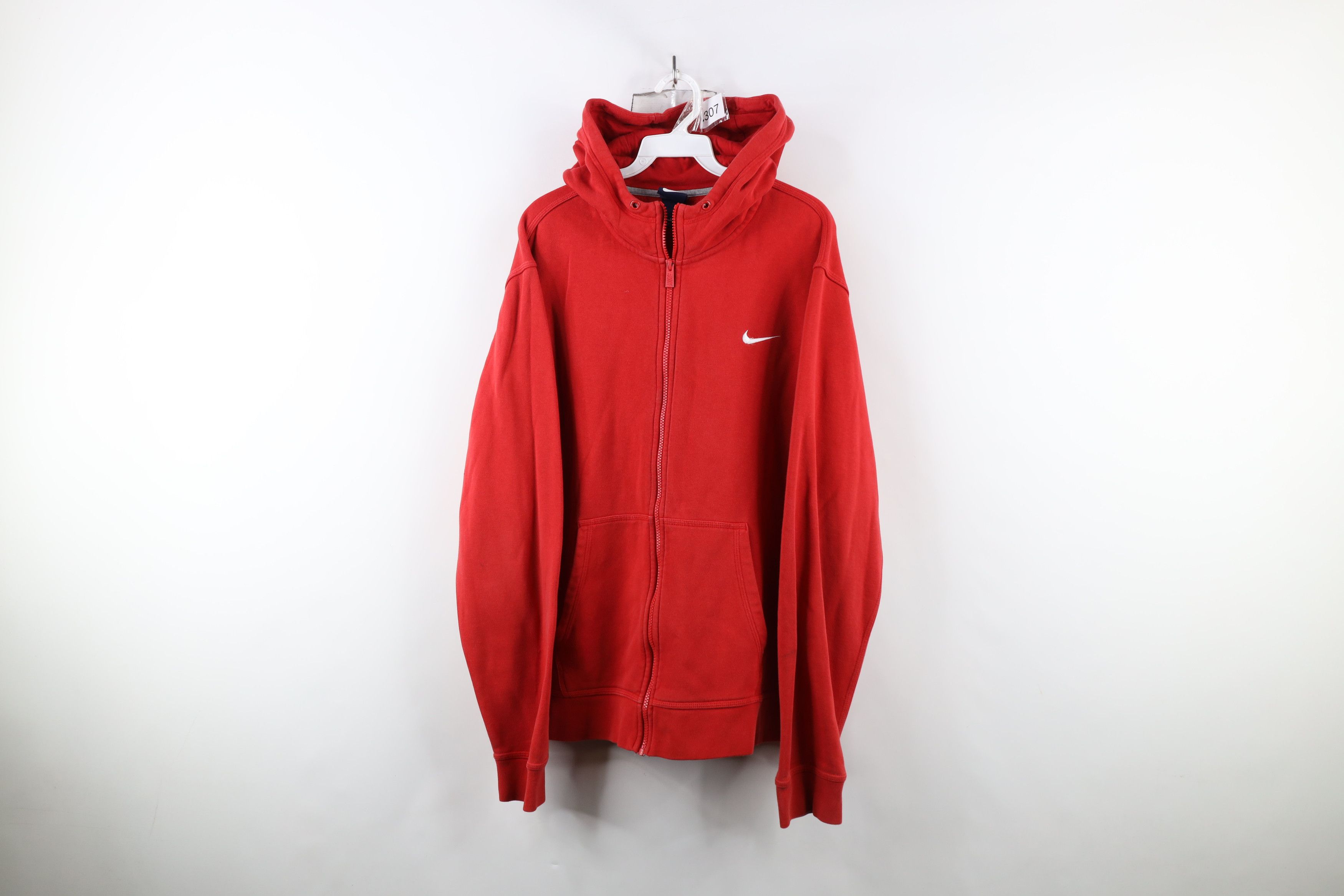 Vintage Y2K Nike Scott Mini Swoosh Full Zip Hoodie Red