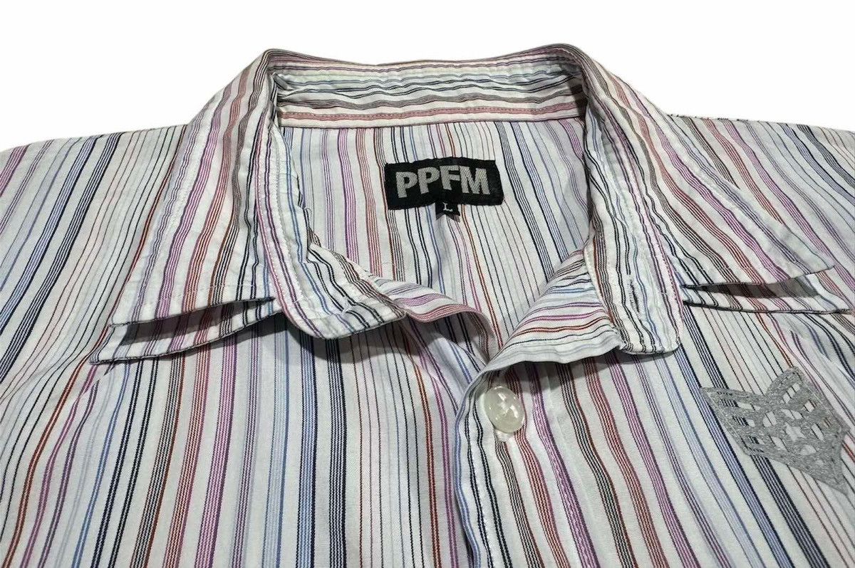 PPFM 🔥Sick Y2K PPFM Poem Striped Shirt Long Sleeve Double Collar Size US L / EU 52-54 / 3 - 4 Thumbnail