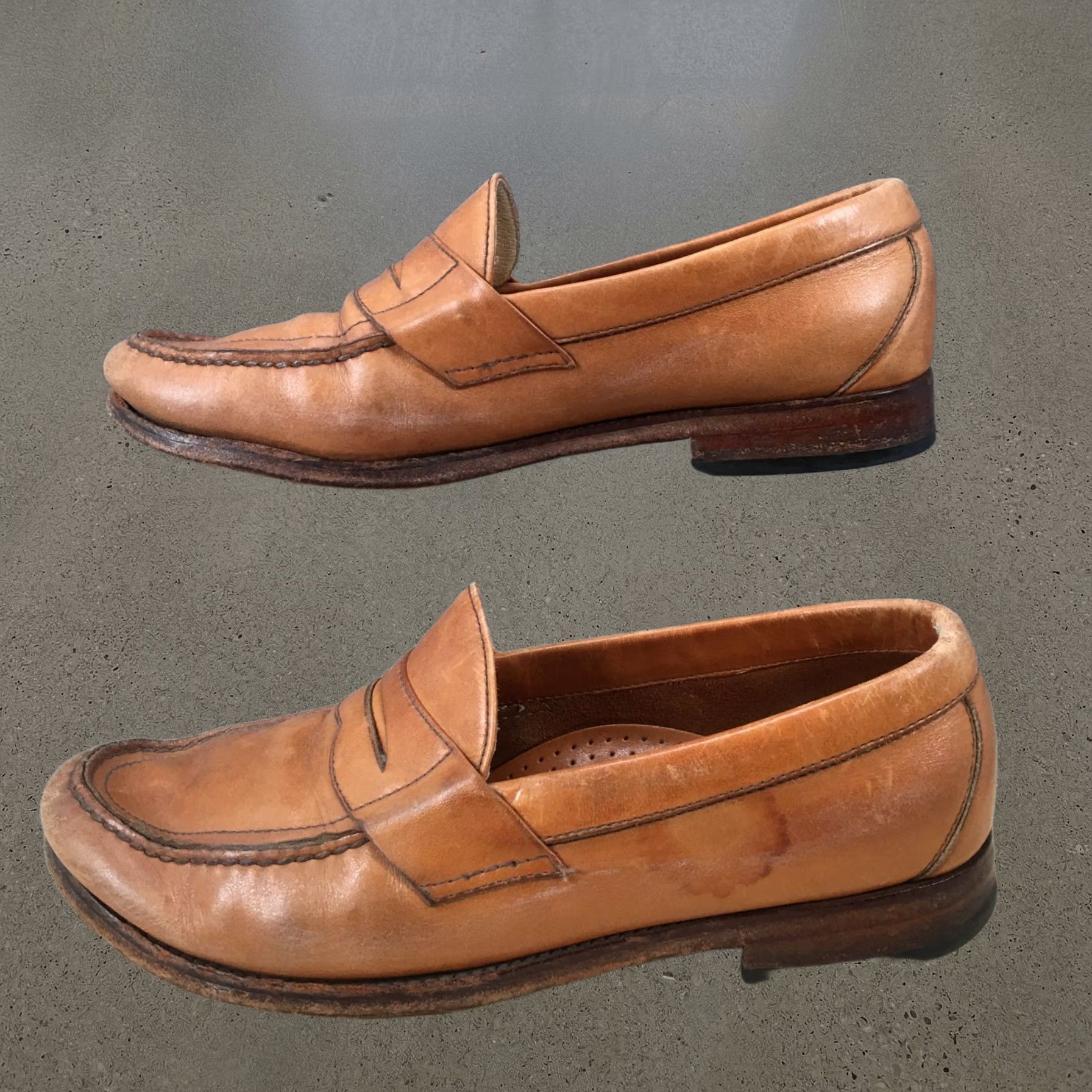 Prada × Vintage Vintage Prada Loafers 90s Square Toe Moc Leather 