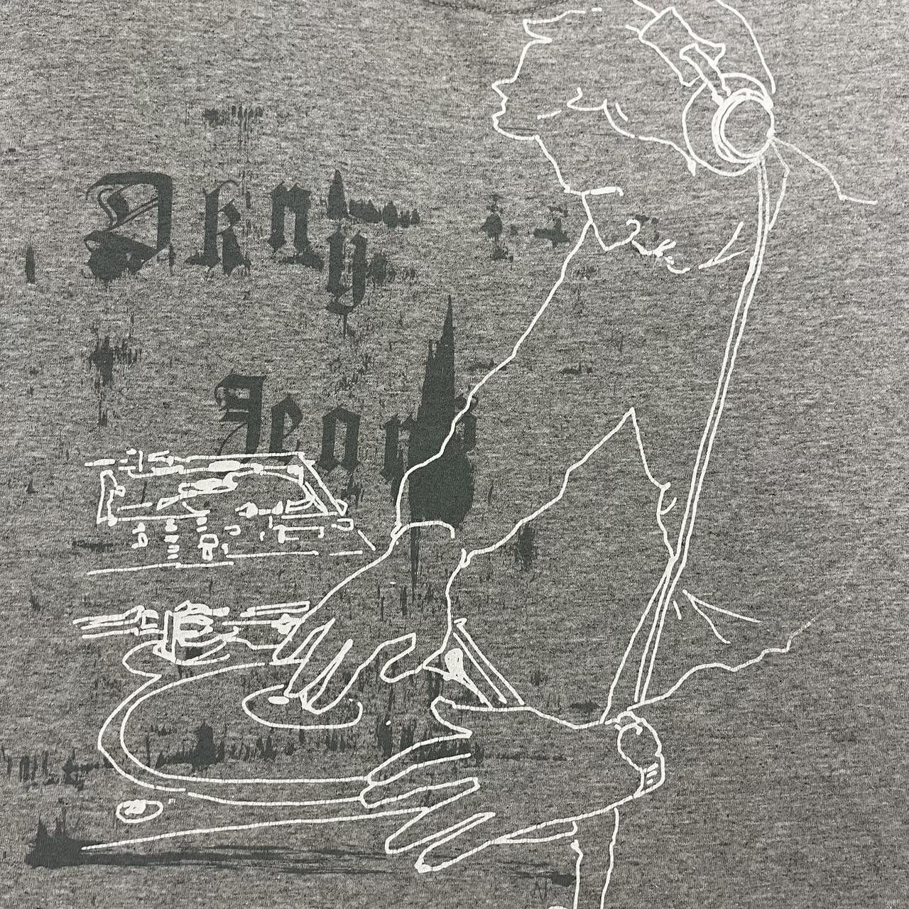 DKNY VTG Y2K DKNY Jeans DJ Sketch Art Graphic T shirt Grey Size US XL / EU 56 / 4 - 2 Thumbnail