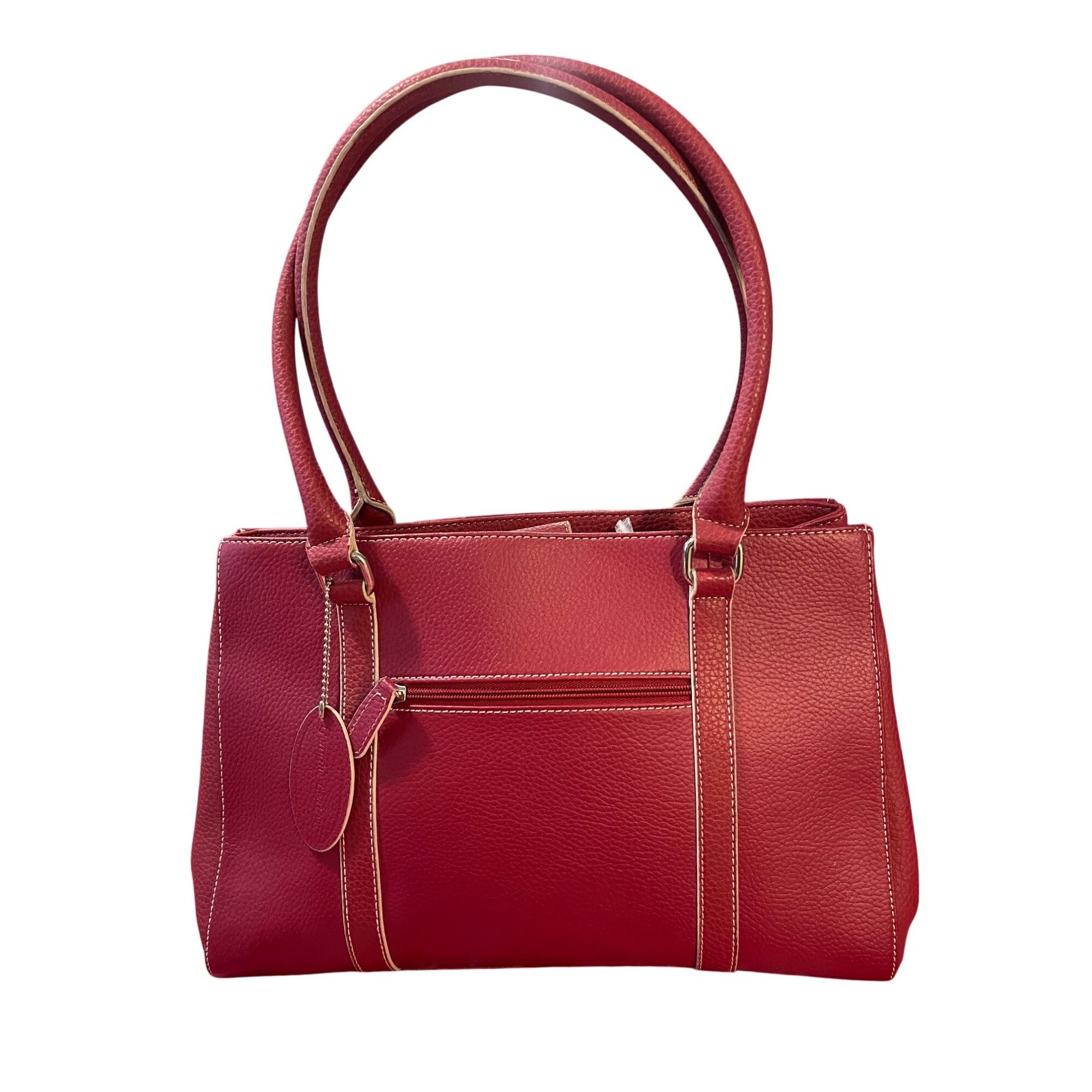 Wilsons Leather Wilson Red Leather Shoulder Tote Leopard Interior Size ONE SIZE - 1 Thumbnail