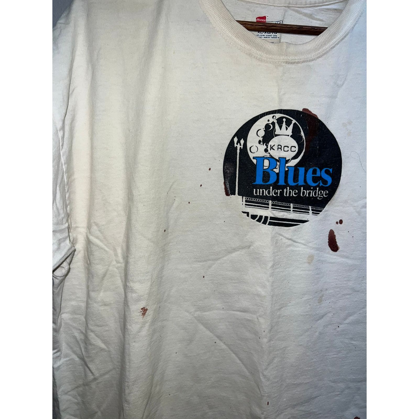Hanes Blues Under The Bridge Shirt KACC Jake Loggins Band XL Size US XL / EU 56 / 4 - 4 Thumbnail
