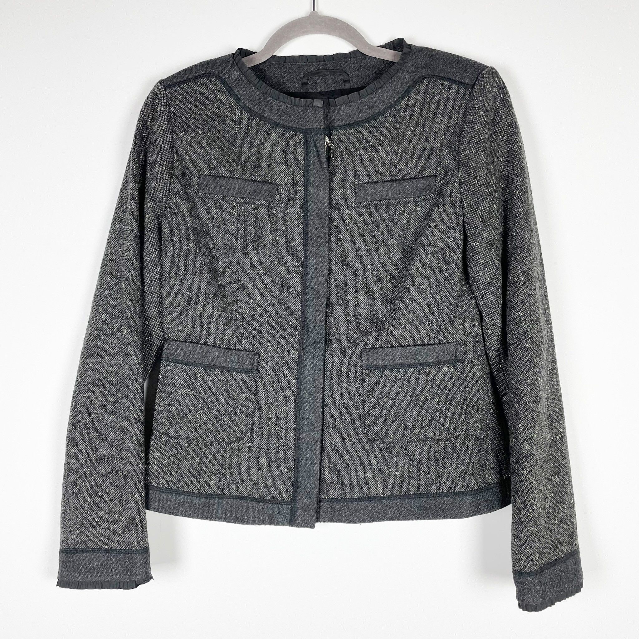 Bogner Bogner Women's Wool Cashmere Woven Ruffle Size M / US 6-8 / IT 42-44 - 1 Thumbnail