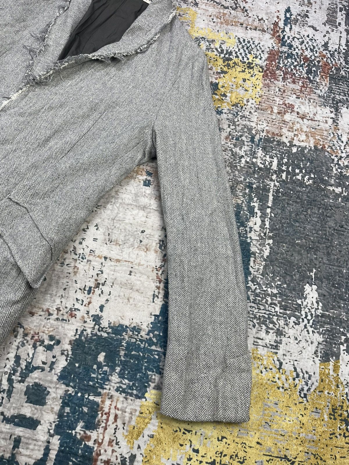 Tornado Mart Tornado Mart Frayed Edge Herringbone Coat Size US S / EU 44-46 / 1 - 6 Thumbnail