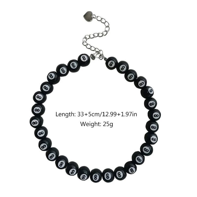 Jewelry Simple Style 8 Black Ball Bead Necklaces Size ONE SIZE - 3 Thumbnail