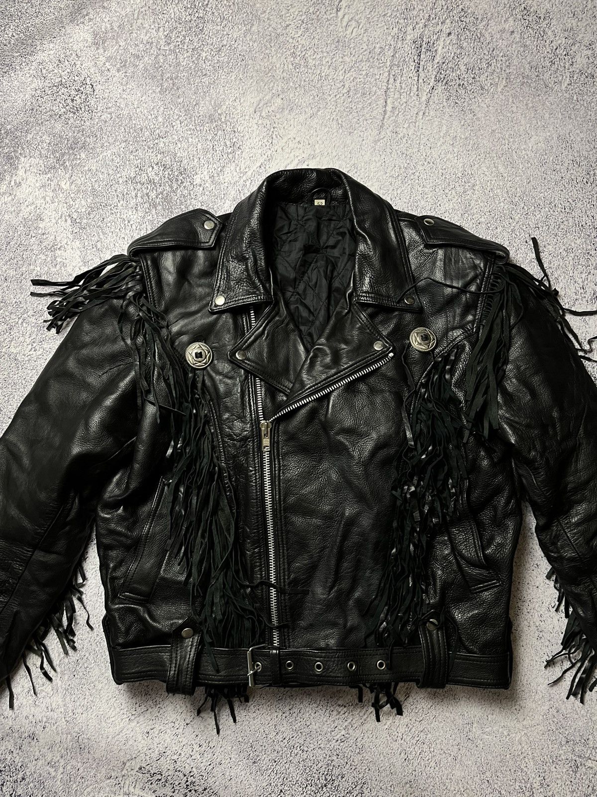 Vintage Vintage Avant Garde Y2k Black Leather Jacket Size US L / EU 52-54 / 3 - 4 Thumbnail
