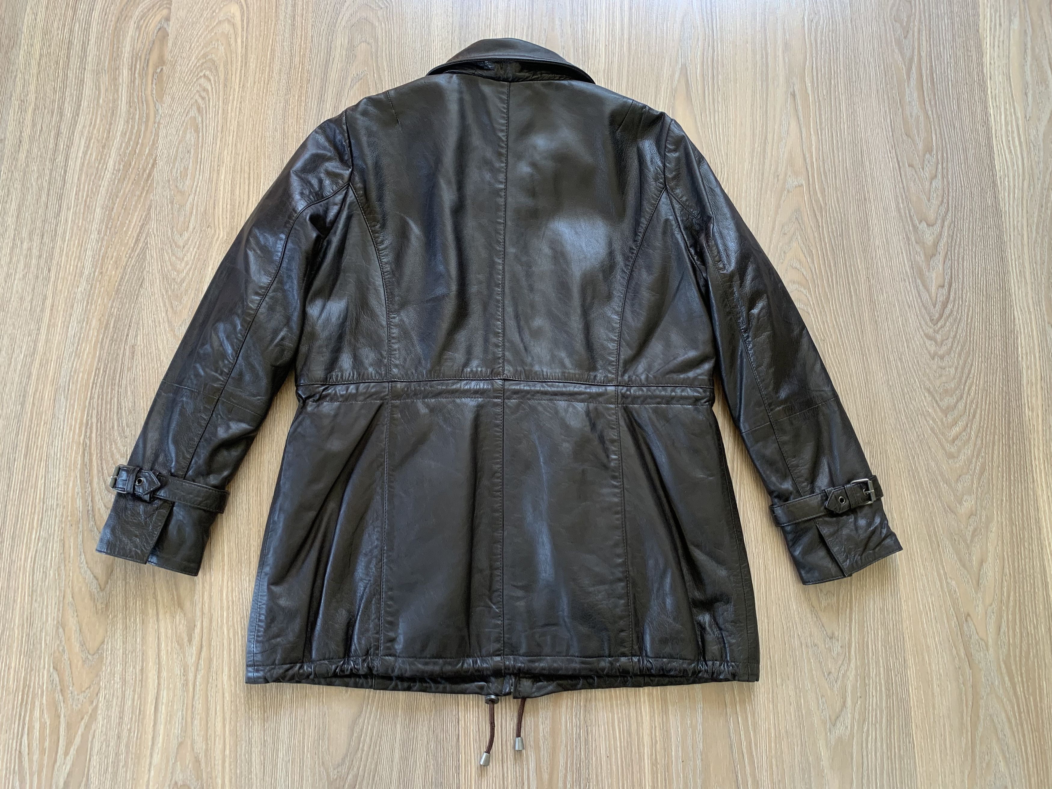 Other Zimmert Leather Womens Long Brown Jacket Size M / US 6-8 / IT 42-44 - 4 Thumbnail
