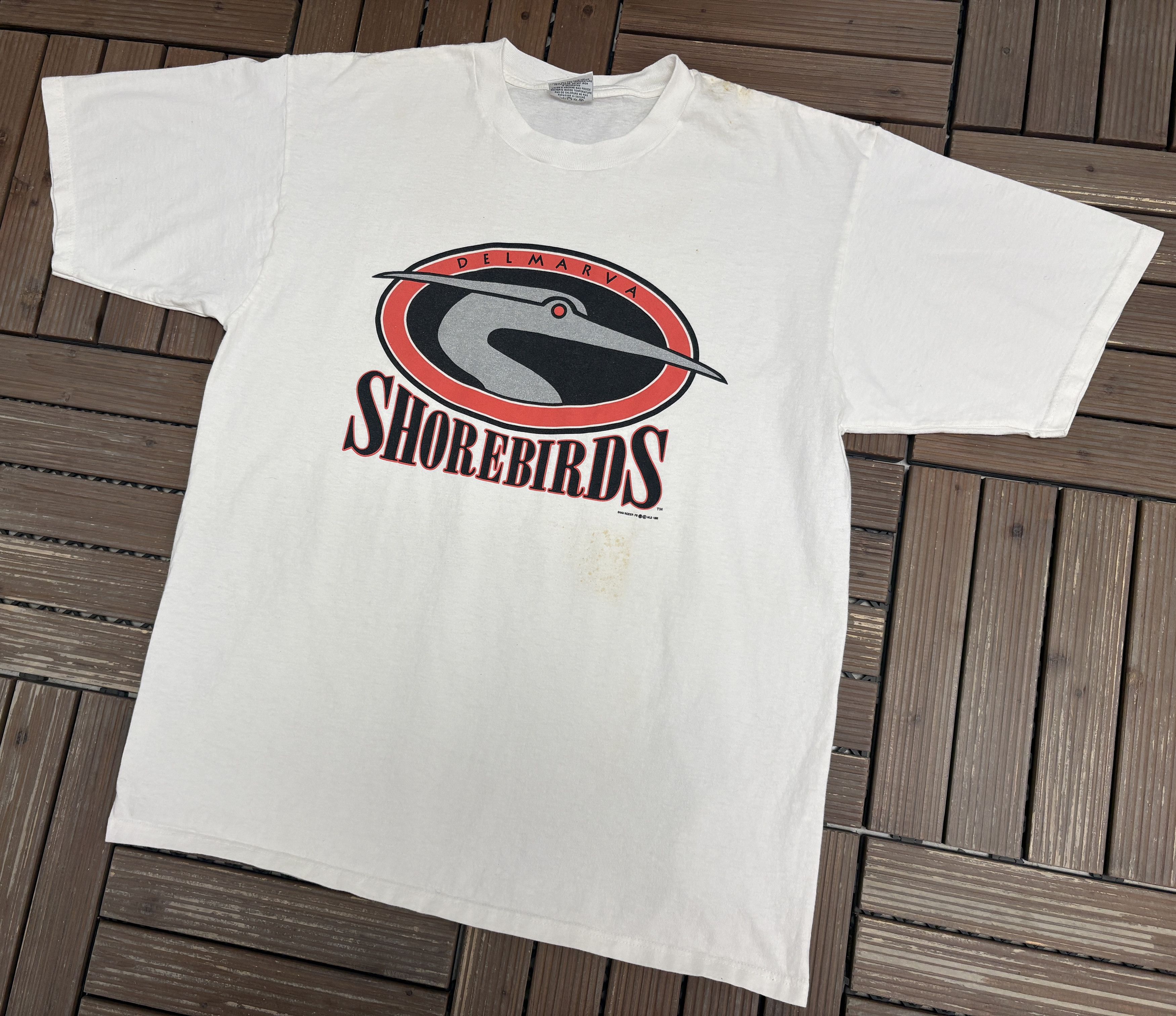 Vintage Delmarva Shorebirds Vintage MiLB White T-Shirt Tee Size US XL / EU 56 / 4 - 4 Thumbnail