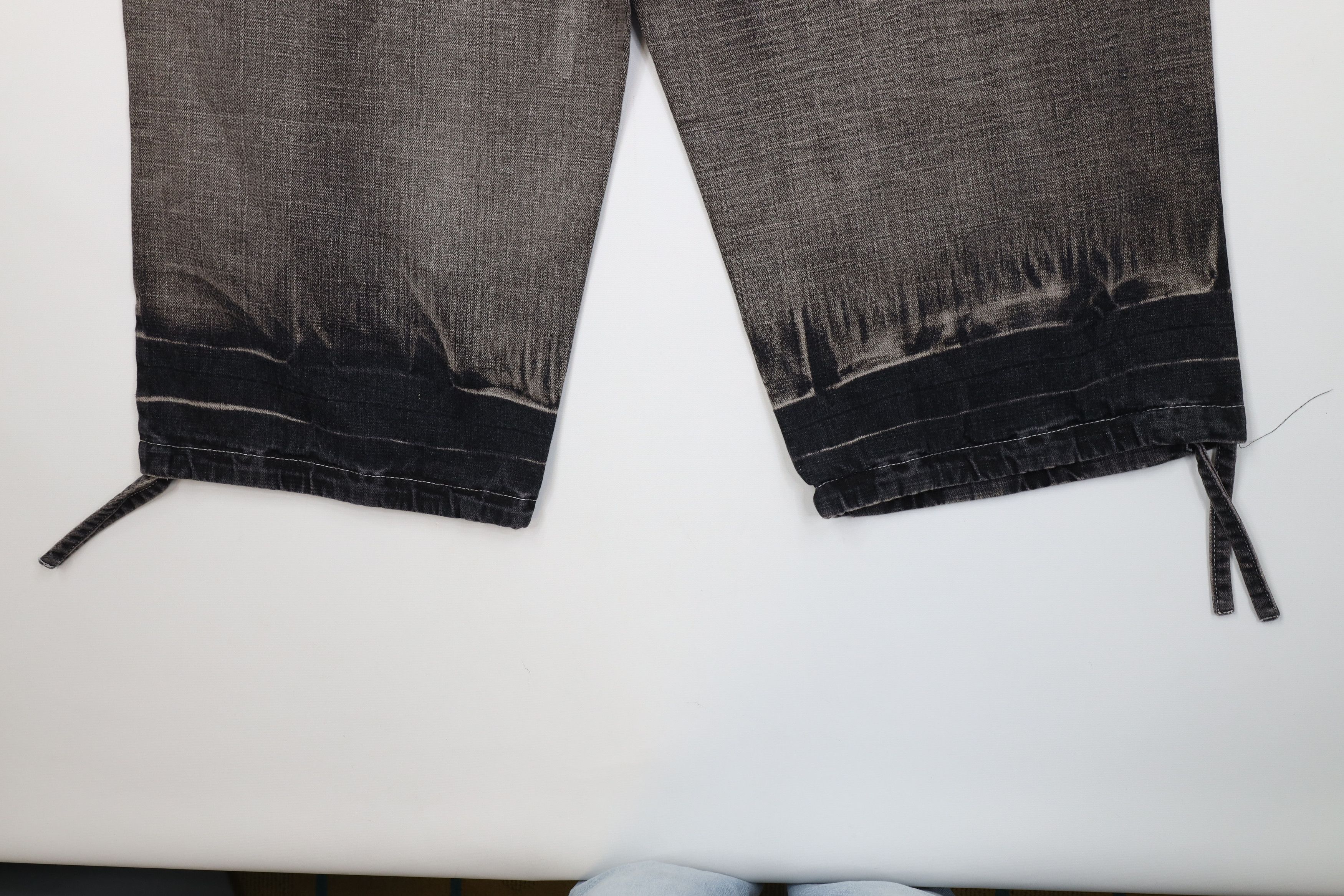 Vintage Vintage 90s Y2K Streetwear Tie Cuff Capris Denim Jeans Black Size US 42 / EU 58 - 13 Thumbnail