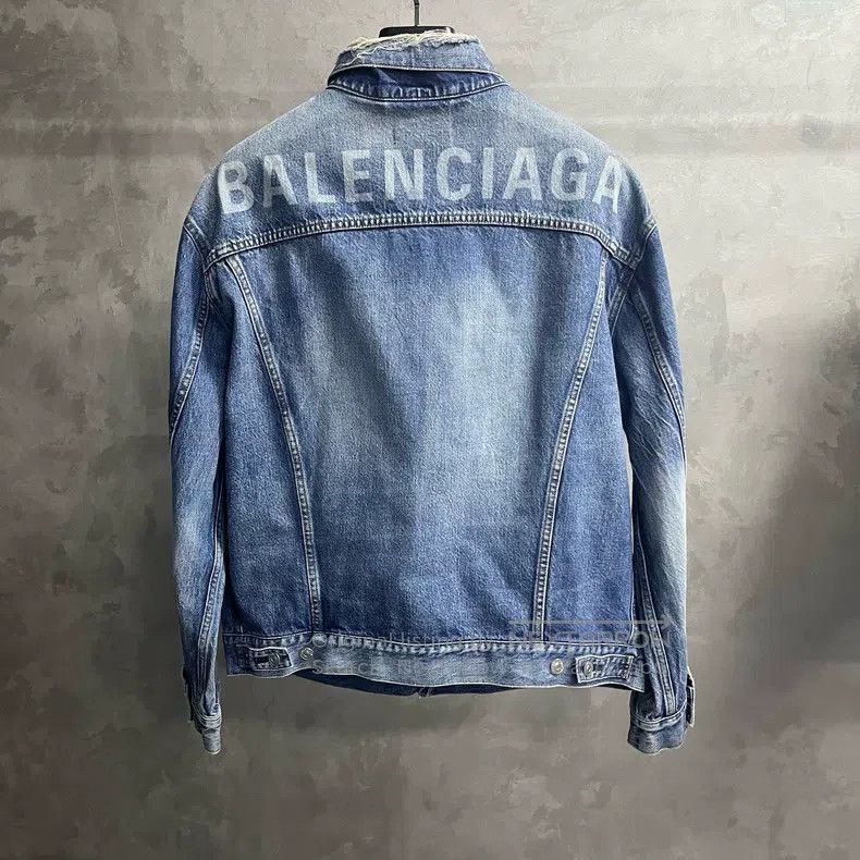 Balenciaga Balenciaga Blue Solid Lapel Single Breasted Long Sleeve De Size US M / EU 48-50 / 2 - 5 Thumbnail