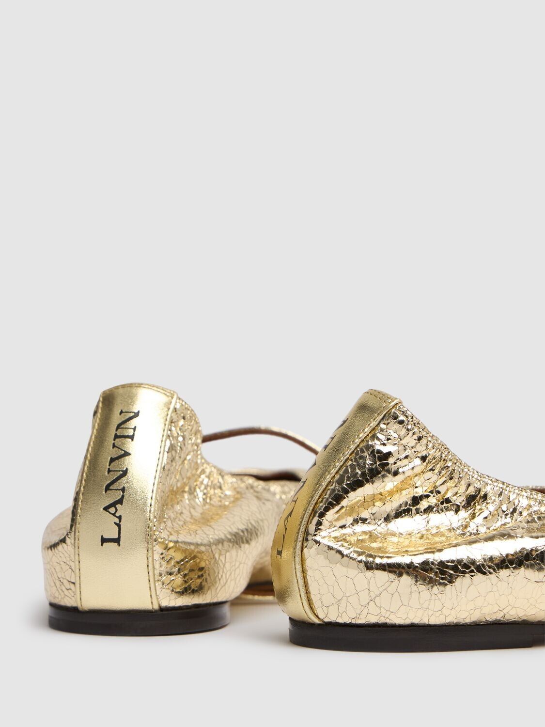 Lanvin LANVIN Mary Jane $790 Gold Crackled Leather Authentic Size US 5 / IT 35 - 4 Thumbnail