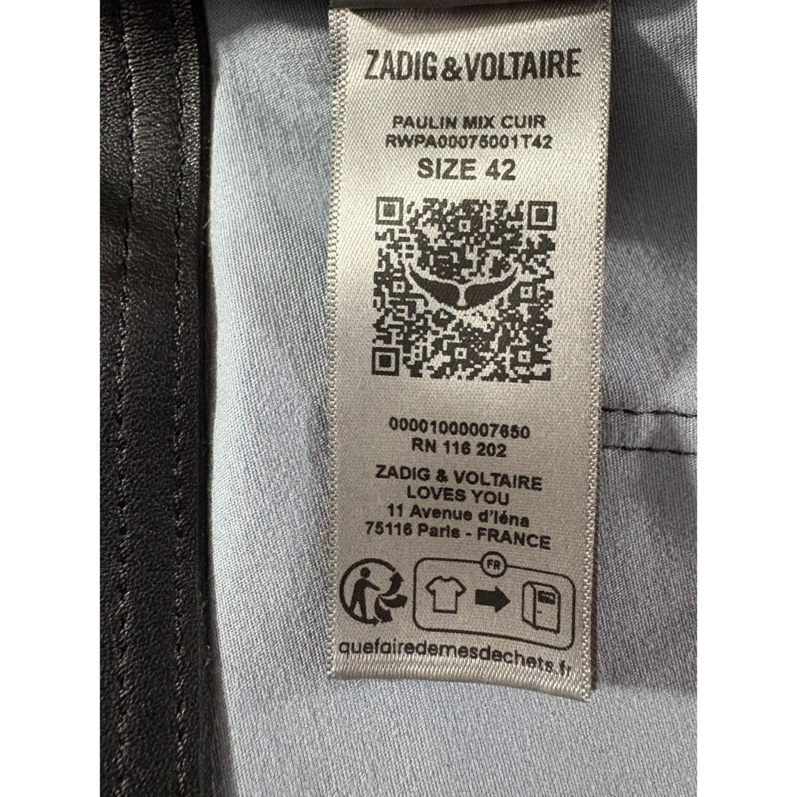 Zadig & Voltaire Zadig & Voltaire Paulin moto paneled Leather Pants size 42 U Size 36" / US 14 / IT 50 - 5 Thumbnail