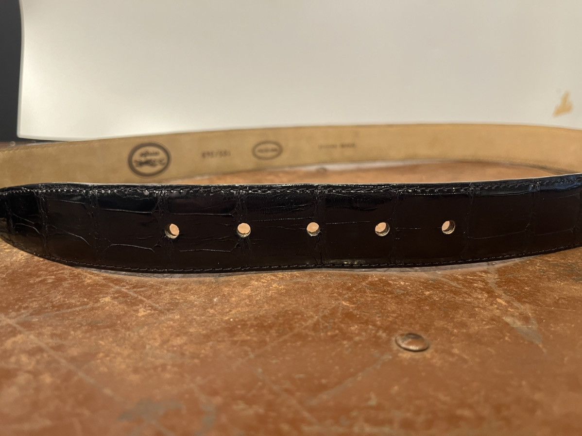 erreghé genuine crocodile leather black belt Italian DS 70’s