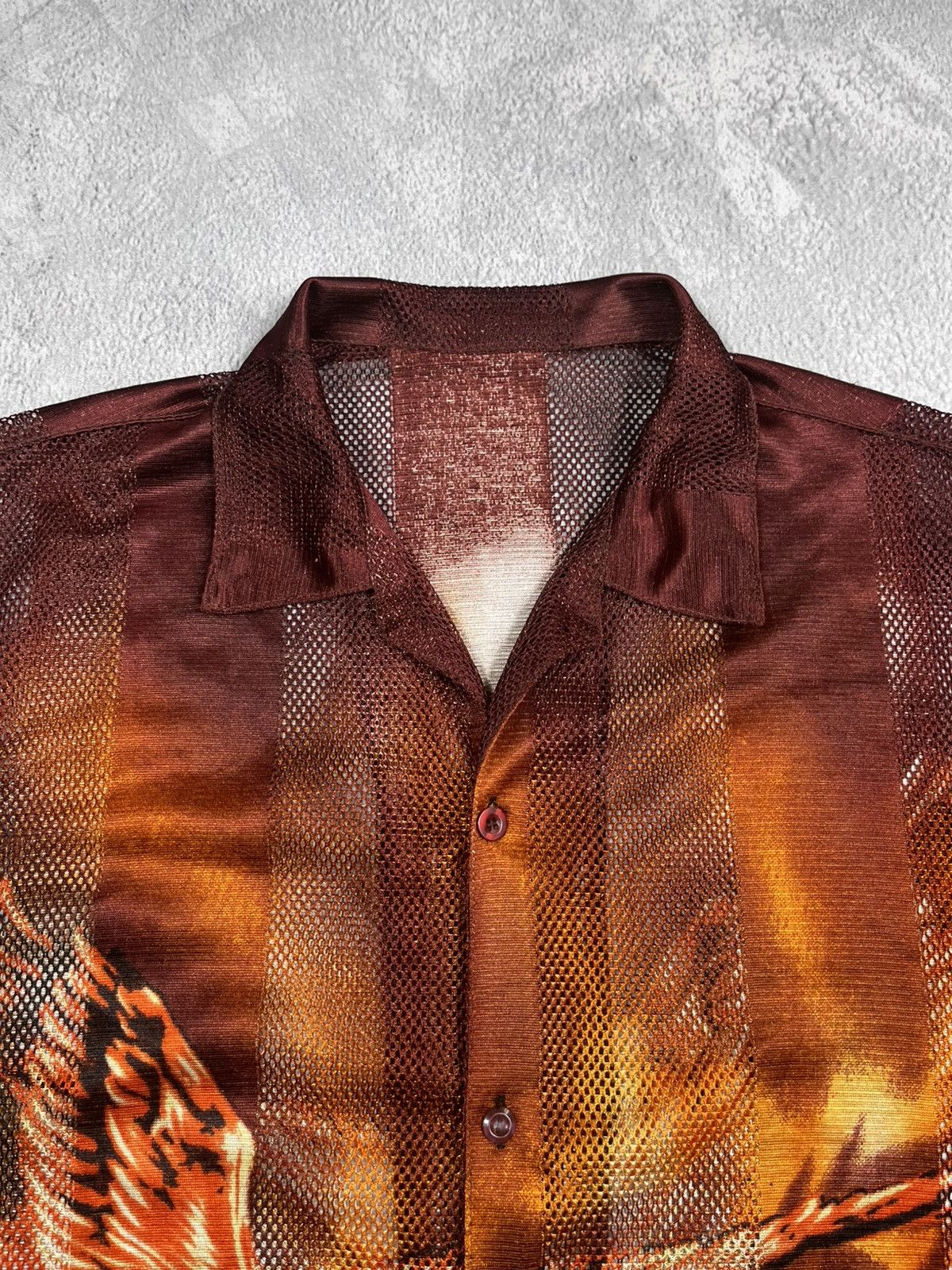 Other Vintage 90s mesh Japan dragon shirt Japanese XXL Size US XXL / EU 58 / 5 - 6 Thumbnail