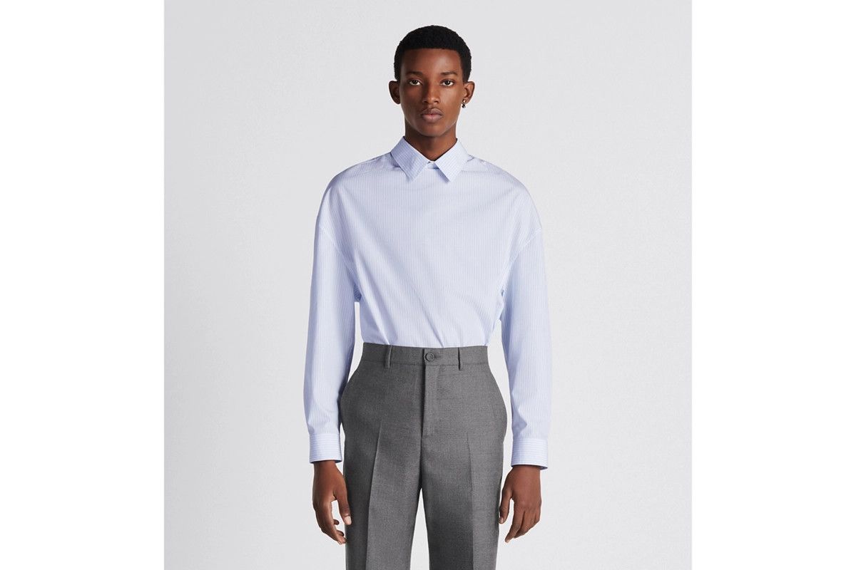 Dior o1w1db11024 Shirt With Tied Detail in Blue Size US XS / EU 42 / 0 - 3 Thumbnail