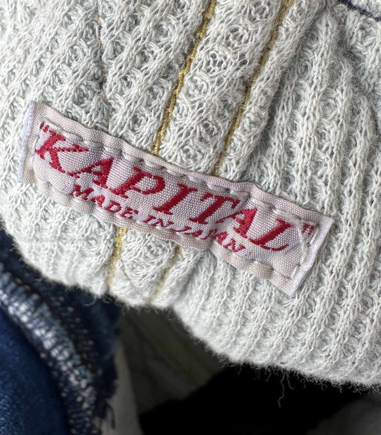 Kapital Kapital 13 stars quilted waffle thermal military cargo denim Size US 33 - 9 Thumbnail