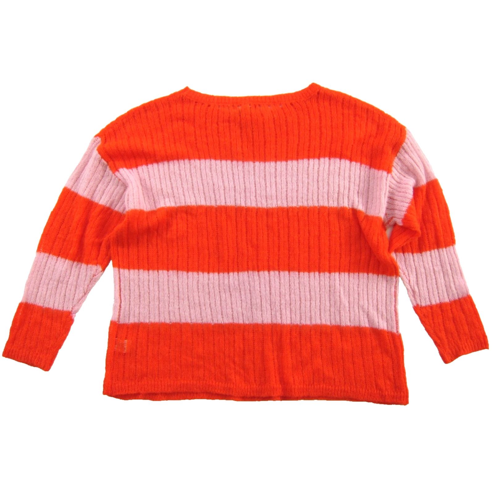 Vintage NWT And The Why California Pink Orange Stripe Lightweight Knit Sweater M/L Women Pullover Knit Lightweight Striped Open-Knit Round Neck Size M / US 6-8 / IT 42-44 - 2 Thumbnail