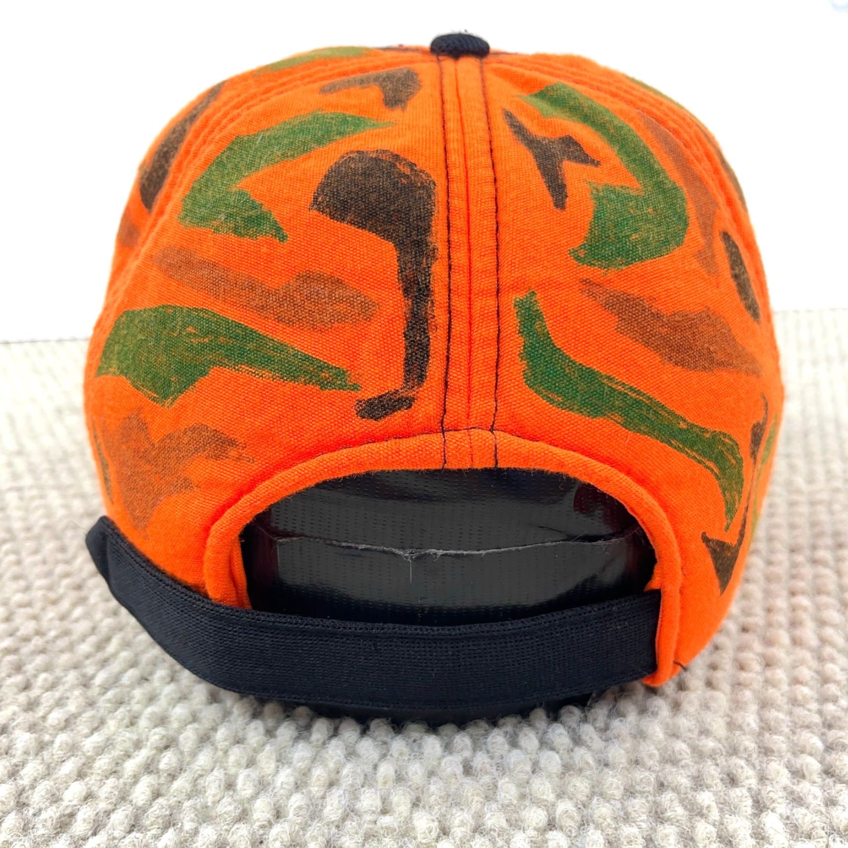 Vintage VINTAGE Blaze Orange Camo Trucker Hat Cap Strap back Insulated 90s Y2K Hunting Size 44L - 5 Thumbnail