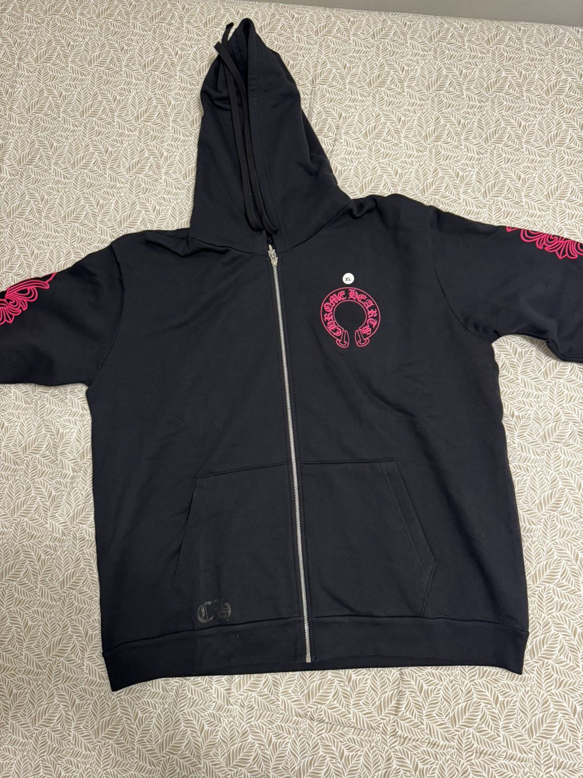 Chrome Hearts Black / Pink Horse Zip Up XL