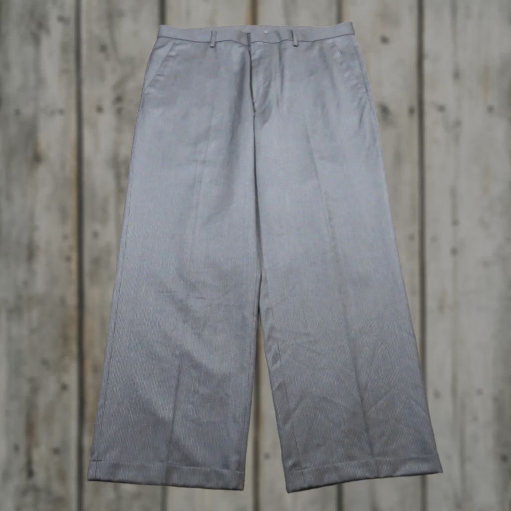 Calvin Klein Pants Mens 36x29 Gray Wool Blend Pinstripe Pleated Dress Slacks, Men's