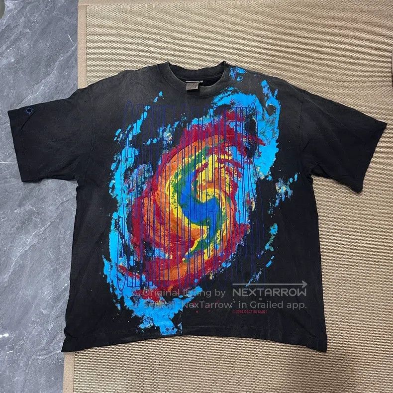 Saint Michael Saint Michael Collaboration Washed Swirl Rainbow Short Sle Size US XL / EU 56 / 4 - 1 Thumbnail