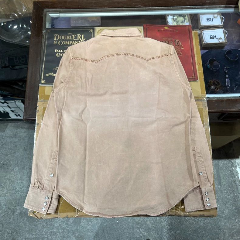 RRL Ralph Lauren RRL Ralph Lauren Dirty Pink Embroidered Western Shirt Size US M / EU 48-50 / 2 - 3 Thumbnail