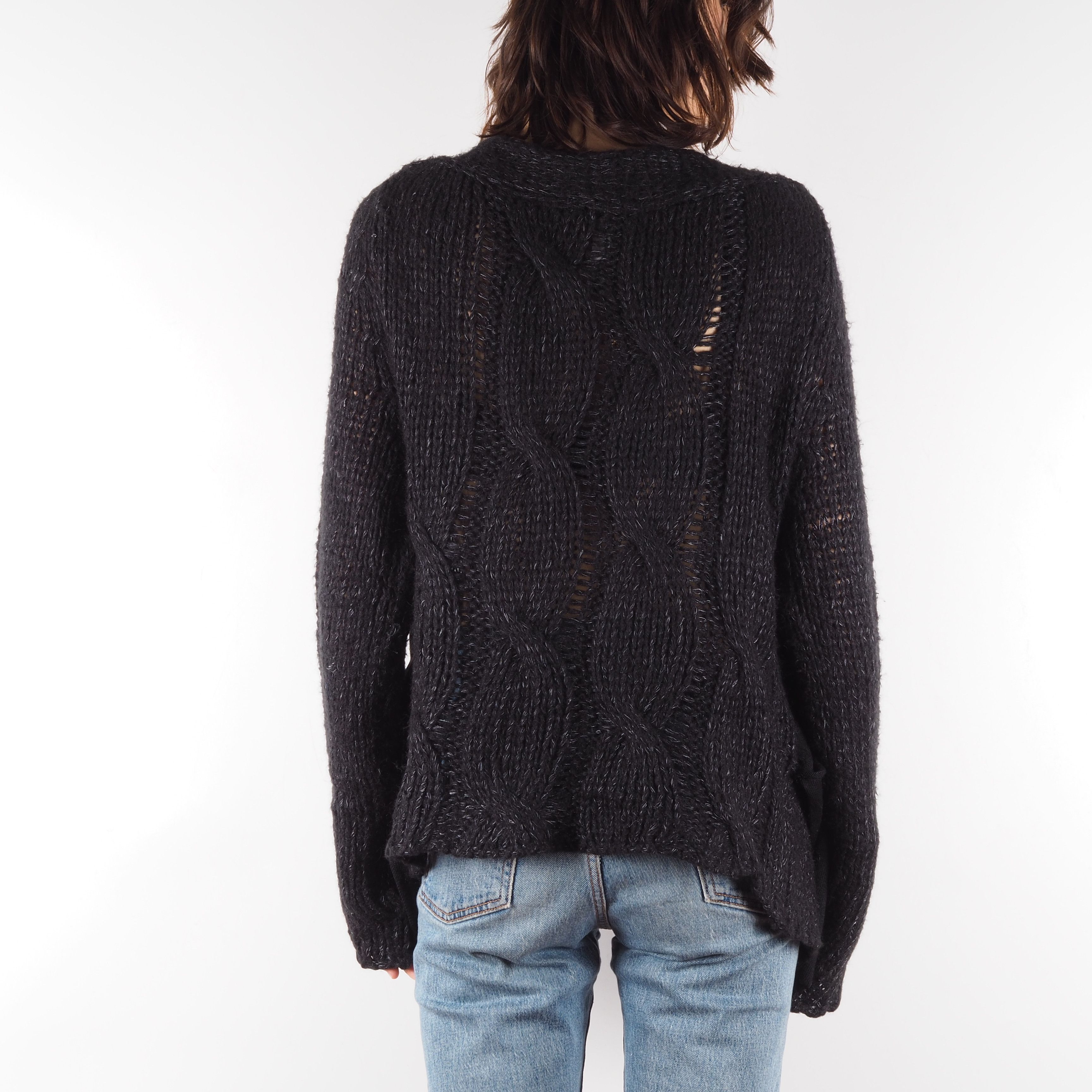 Sarah Pacini Sarah Pacini Gray Mohair Open Cape Sweater Cardigan Size ONE SIZE - 4 Thumbnail